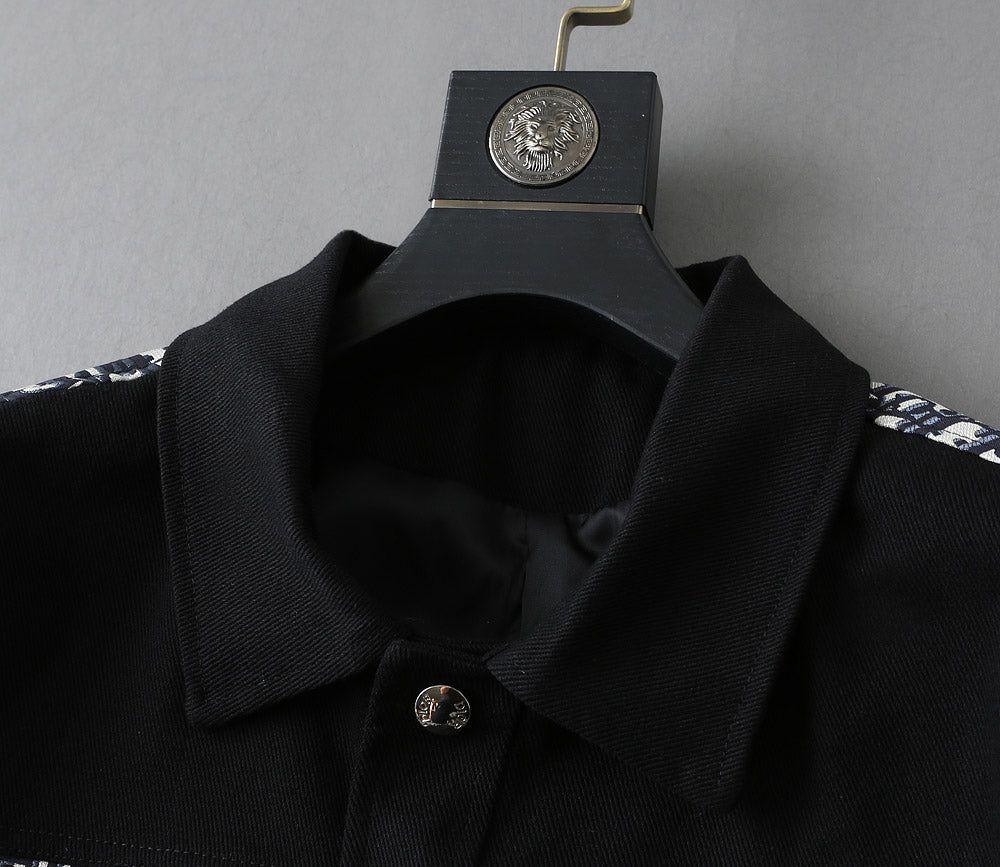 Dior 2025 FW Men’s Denim Jacket – Premium Embroidery & Distressed Detailing