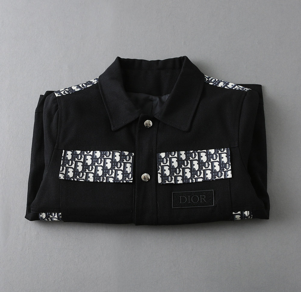 Dior 2025 FW Men’s Denim Jacket – Premium Embroidery & Distressed Detailing