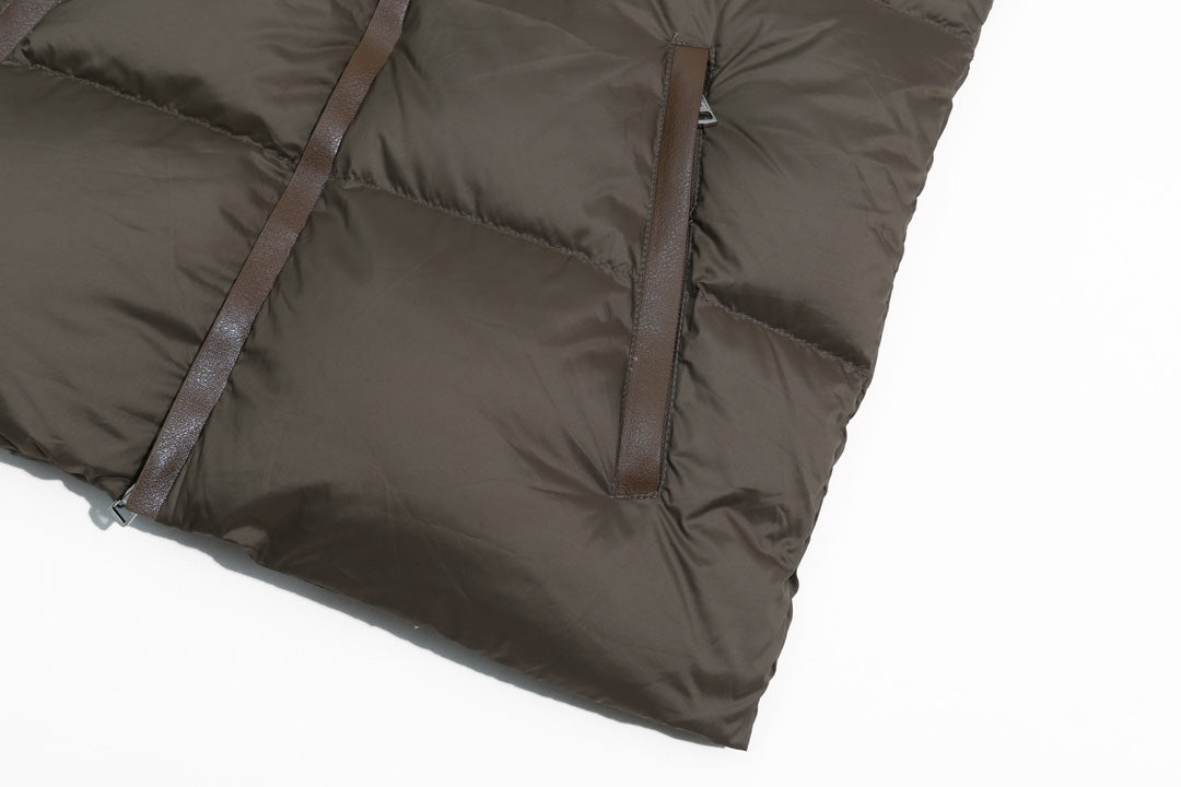 Moncler 24FW BESBRE Leather-Zip Short Down Jacket | Unisex | Sizes 1–5