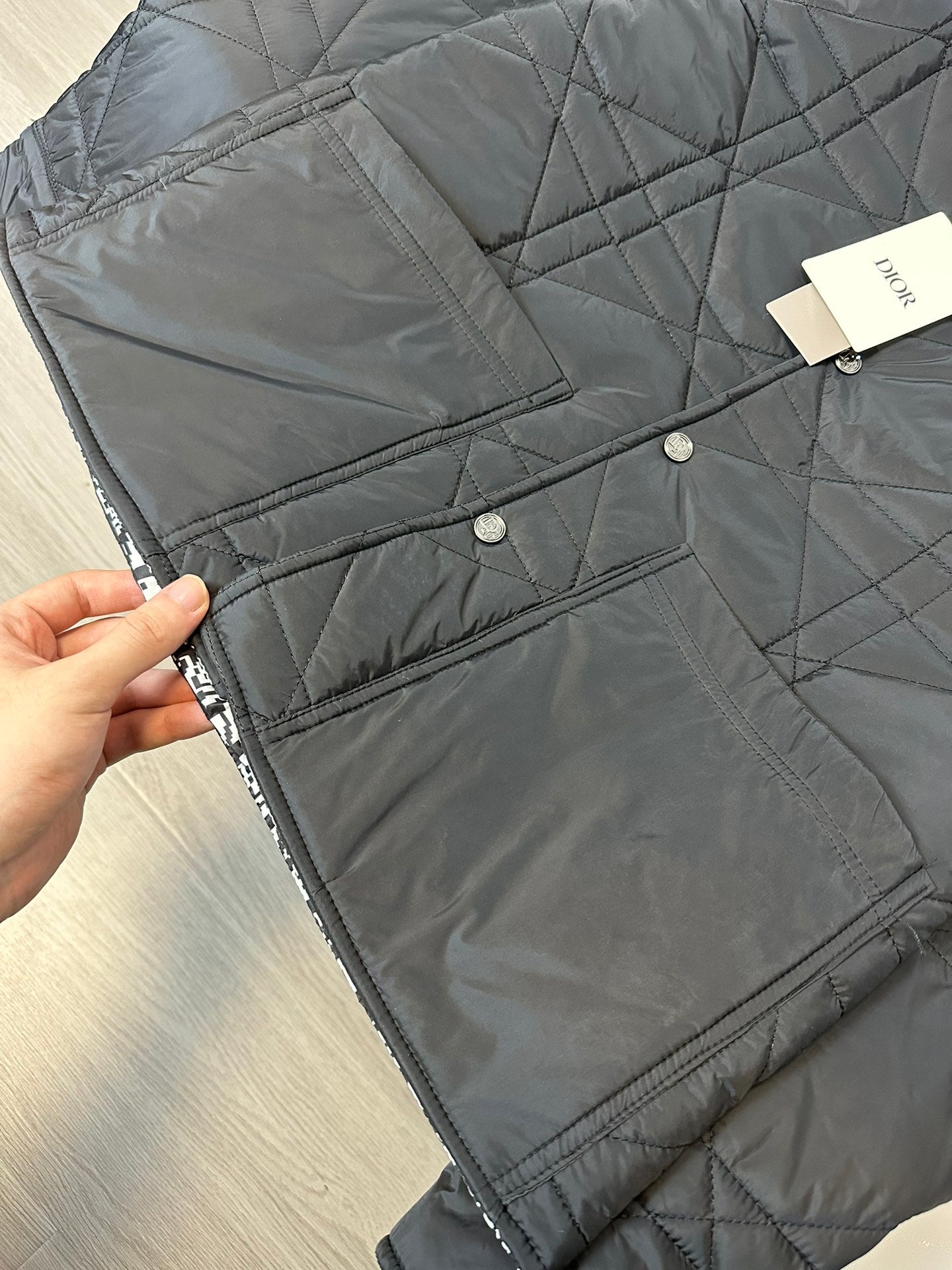 Dior Quilted Geometric Jacket – Luxury Business Casual Padded Outerwear
