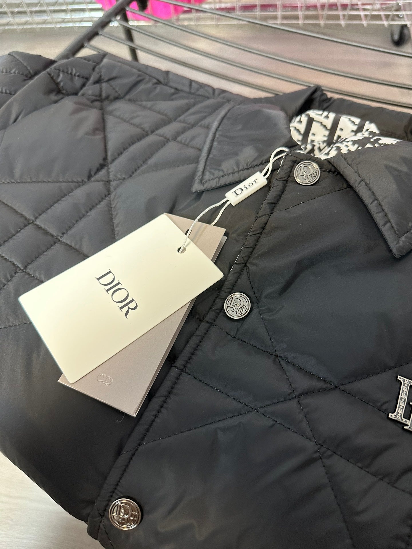 Dior Quilted Geometric Jacket – Luxury Business Casual Padded Outerwear