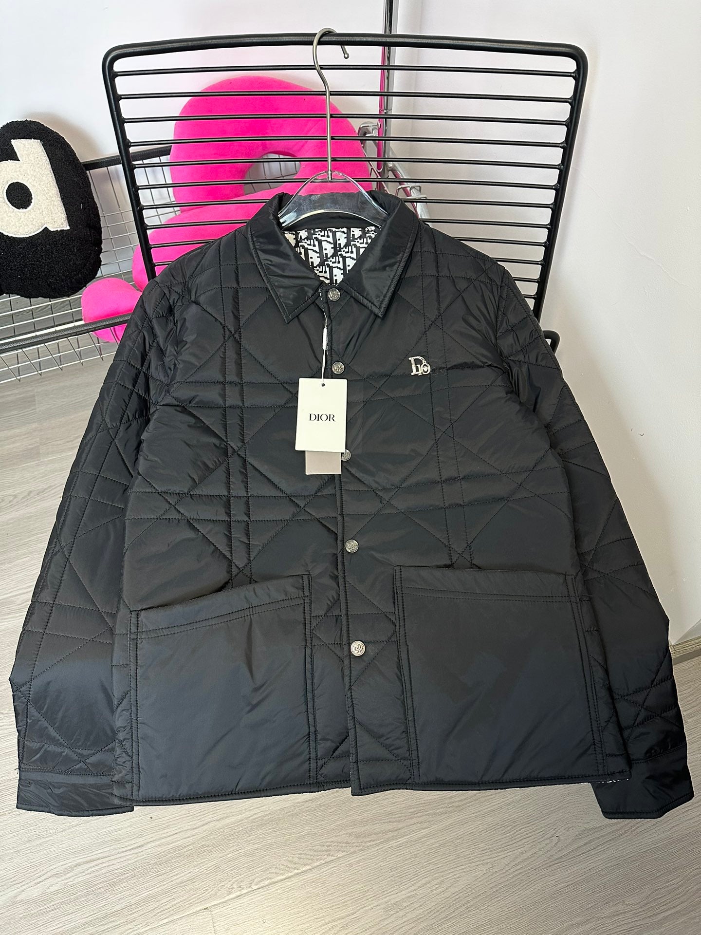 Dior Quilted Geometric Jacket – Luxury Business Casual Padded Outerwear