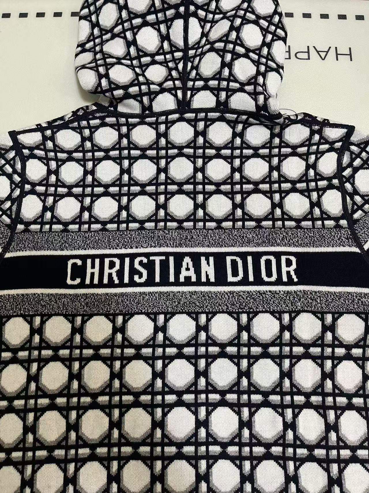 Dior Reversible Cashmere Hoodie – Cannage Jacquard Knit Jacket