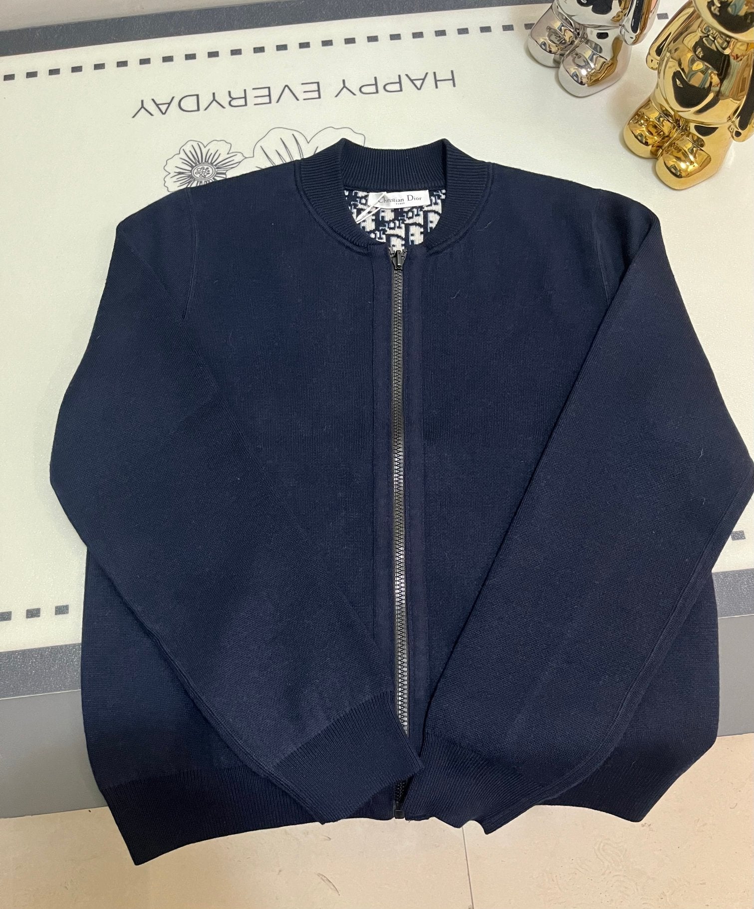 Dior Reversible Wool & Cashmere Knit Jacket – Monogram Jacquard