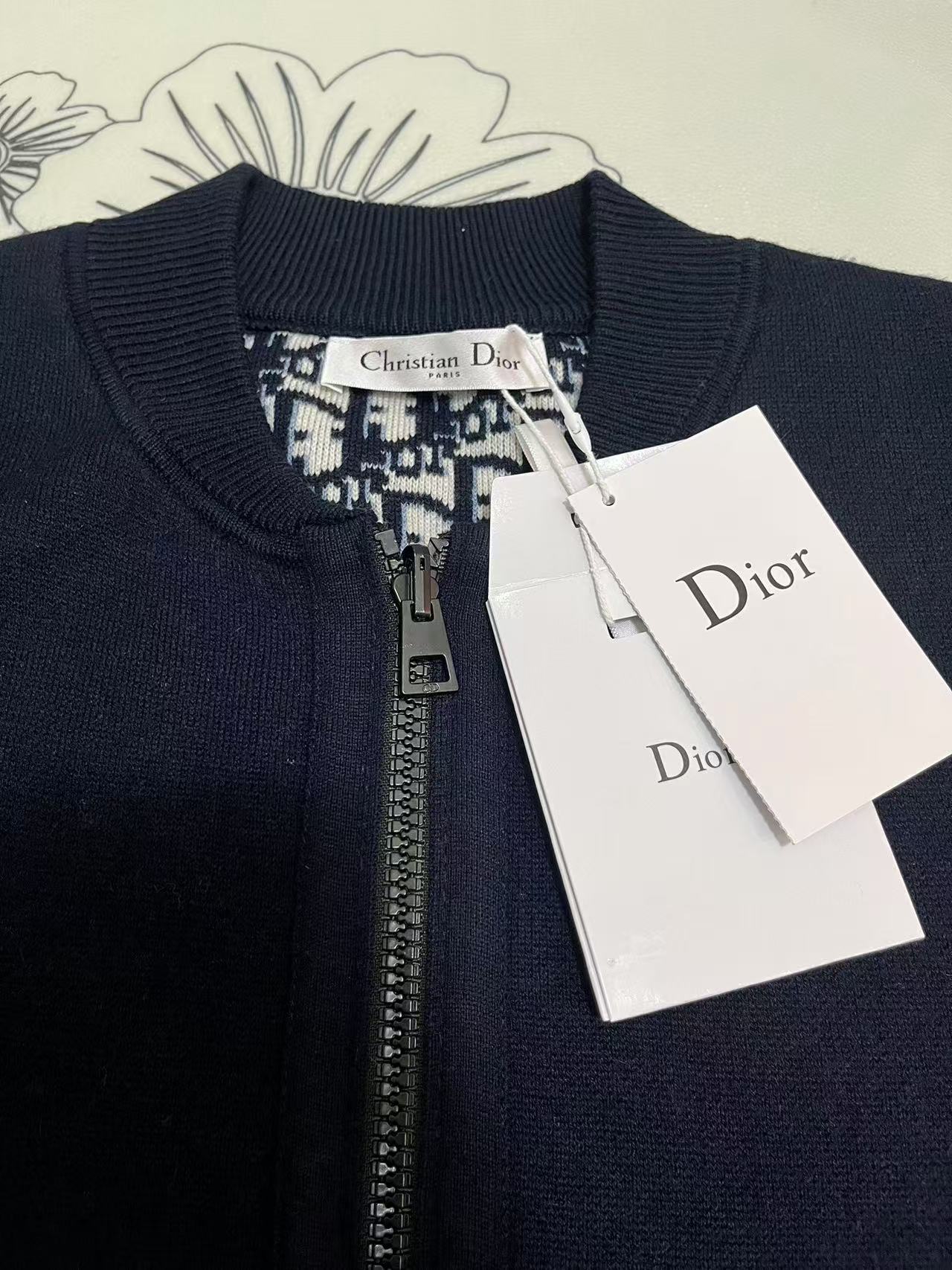 Dior Reversible Wool & Cashmere Knit Jacket – Monogram Jacquard