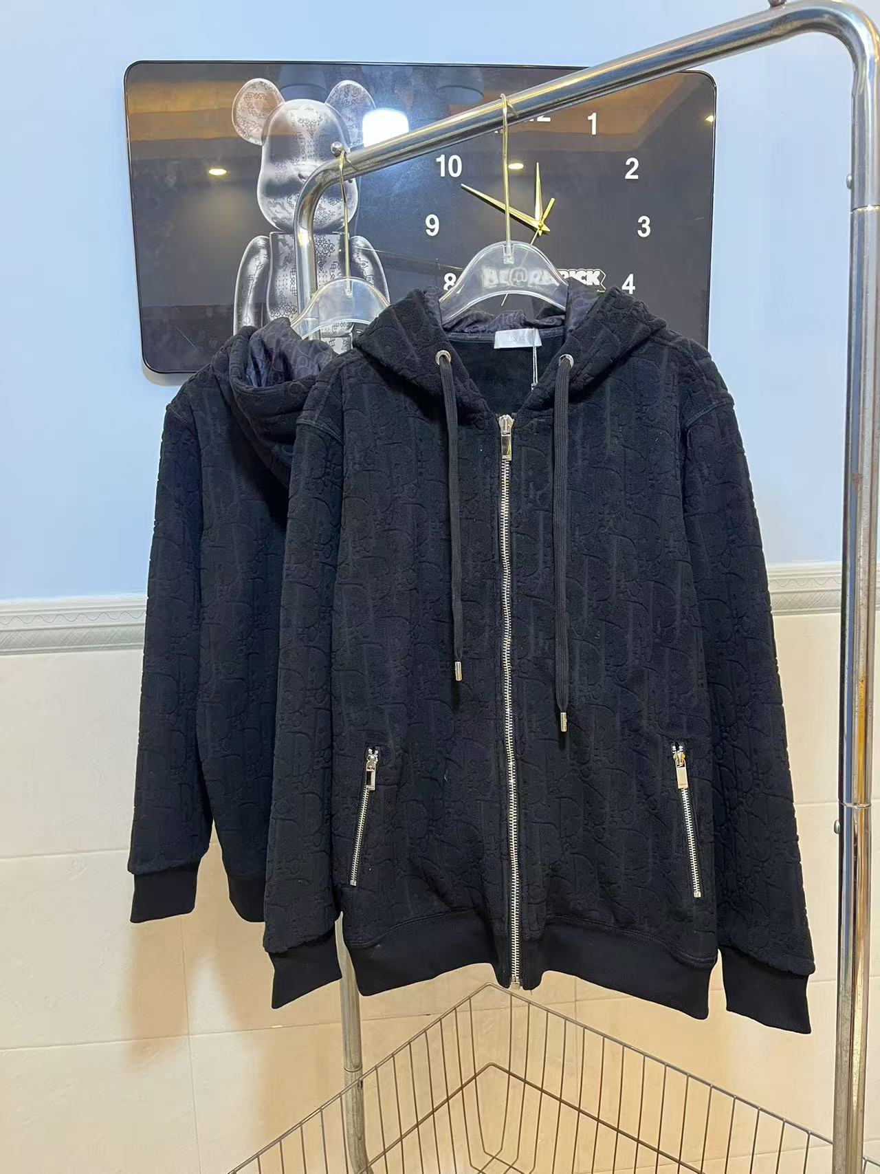 DIOR 2024 Monogram Towel-Jacquard Logo Hoodie Jacket – Vintage Inspired