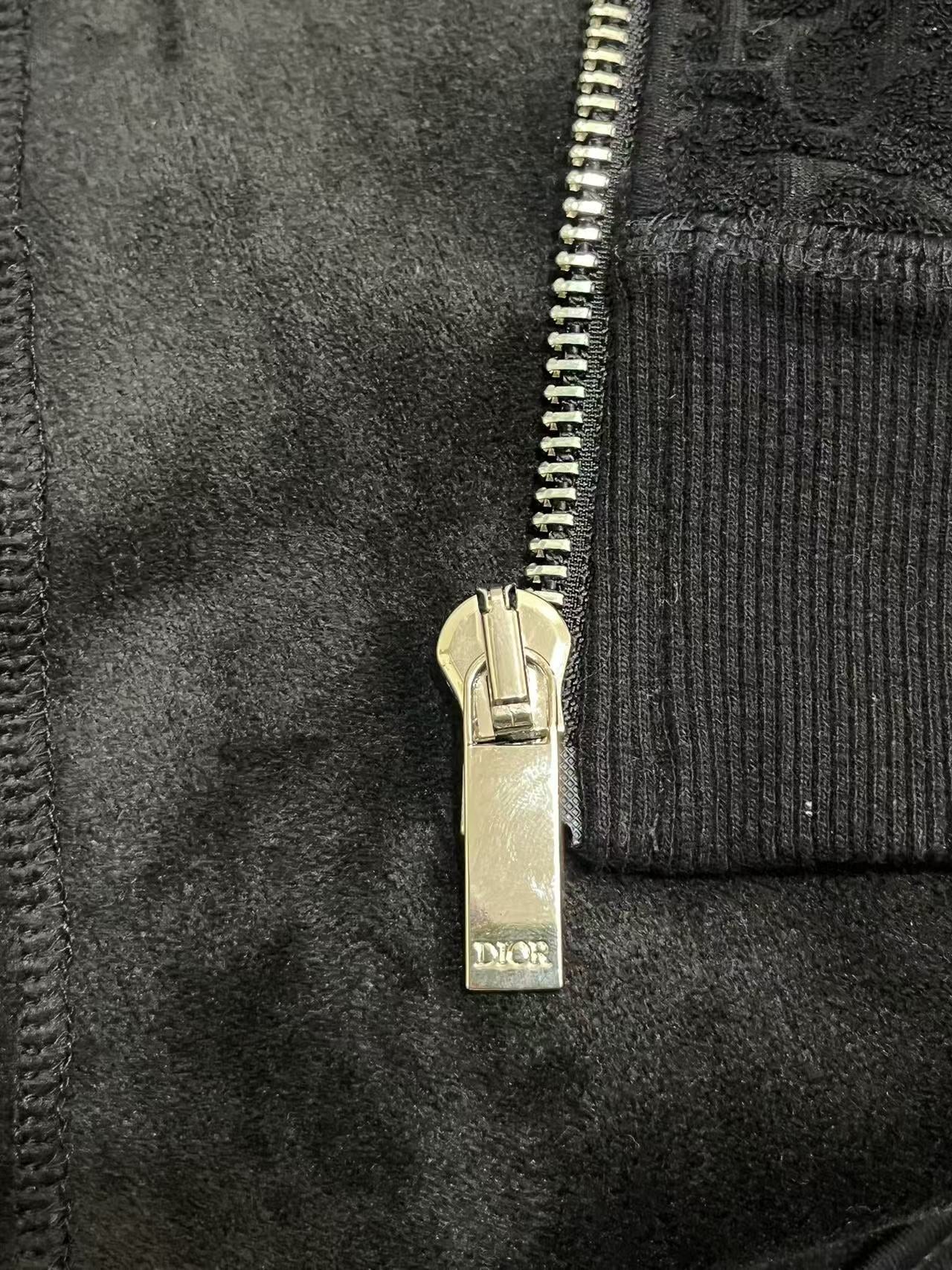 DIOR 2024 Monogram Towel-Jacquard Logo Hoodie Jacket – Vintage Inspired