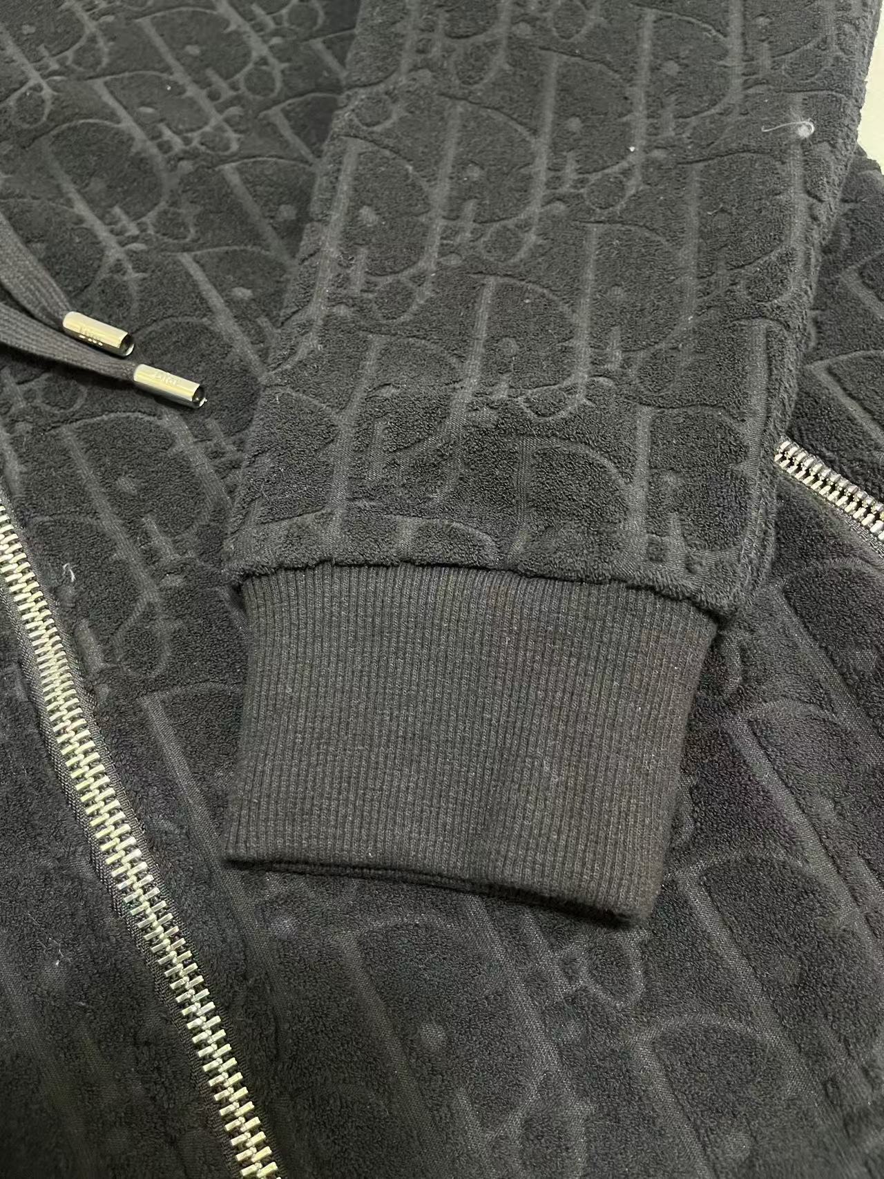 DIOR 2024 Monogram Towel-Jacquard Logo Hoodie Jacket – Vintage Inspired