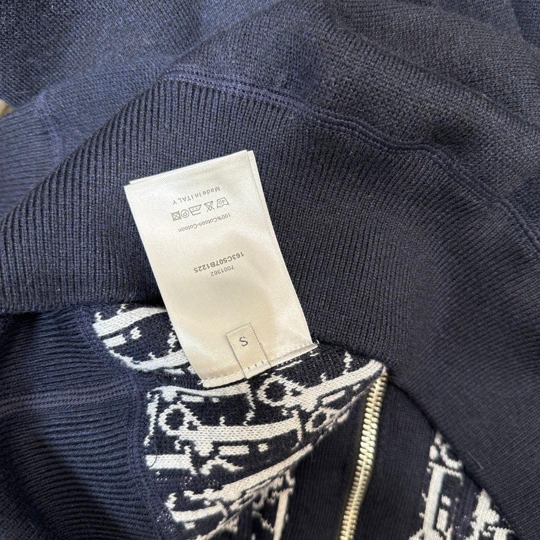 Dior 2024 Embroidered Double-Sided Wool Hoodie Cardigan