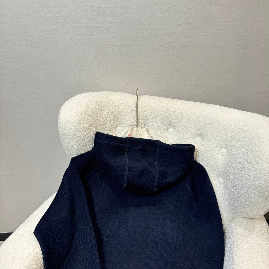 Dior 2024 Embroidered Double-Sided Wool Hoodie Cardigan
