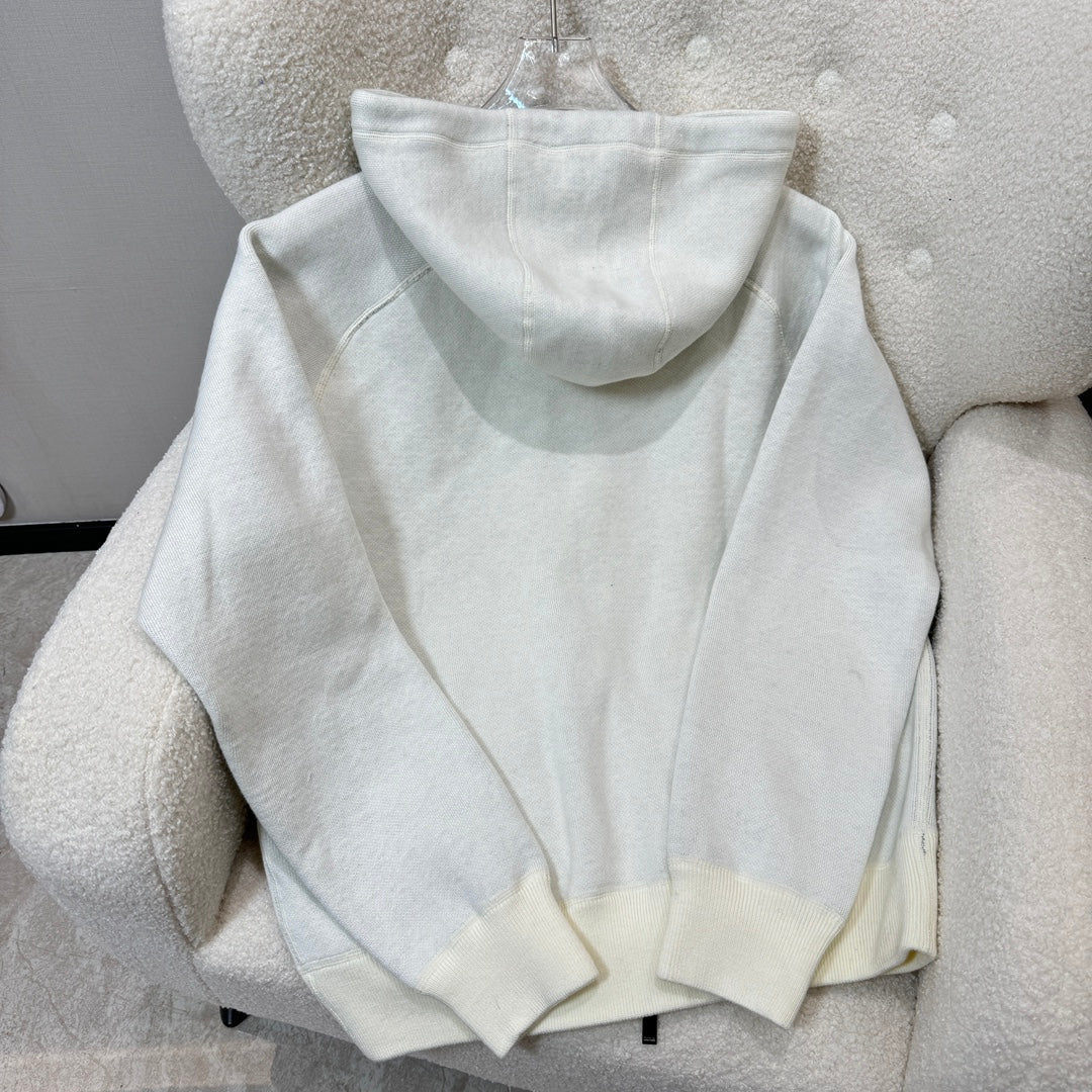 Dior 2024 Embroidered Double-Sided Wool Hoodie Cardigan