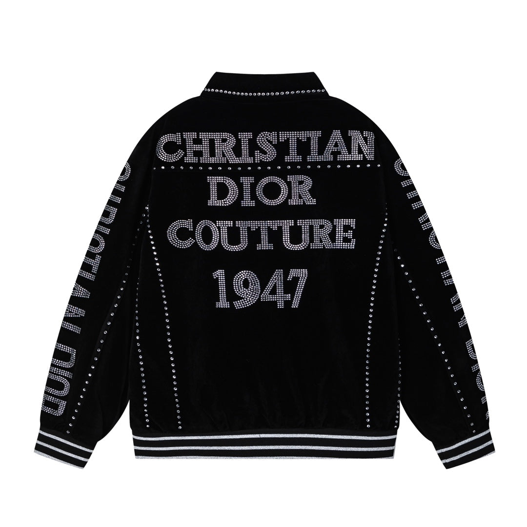 DIOR 2024 Autumn/Winter Men’s Velvet Baseball Jacket – Size M-2XL
