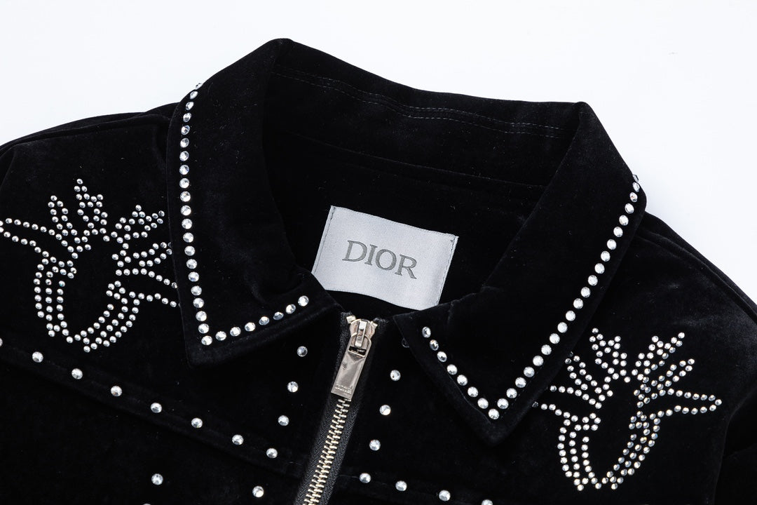 DIOR 2024 Autumn/Winter Men’s Velvet Baseball Jacket – Size M-2XL