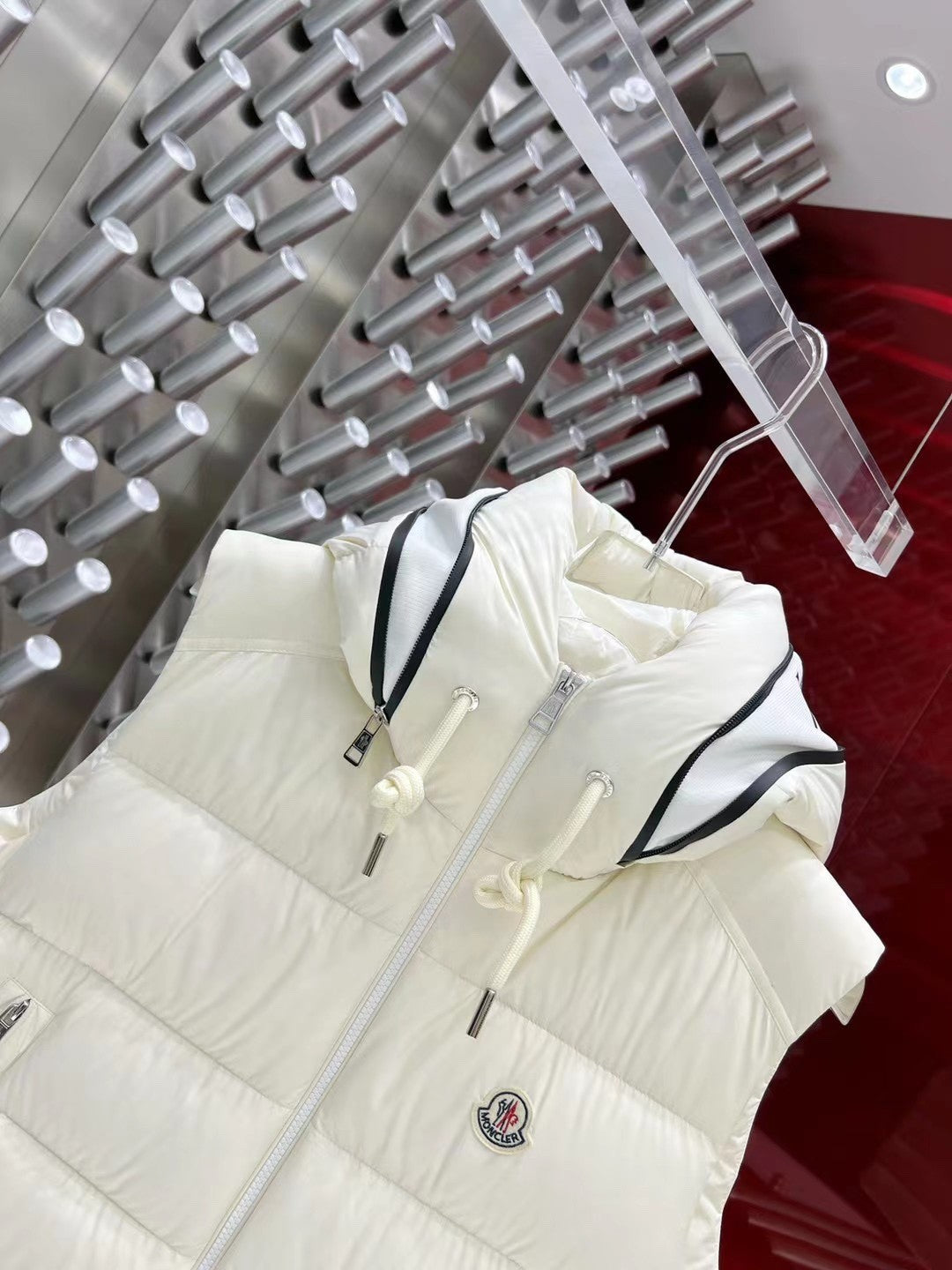 Moncler Hooded Down Vest | Unisex Premium Edition | 90% White Duck Down | Sizes 1–5 | Black/White