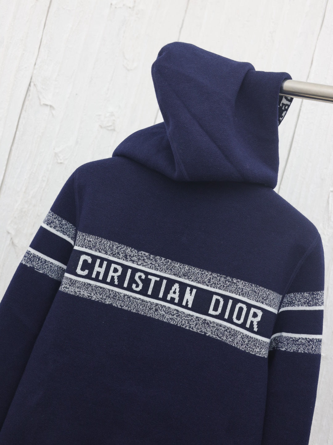 DIOR 2024 Autumn/Winter Reversible Cashmere Hooded Knit Jacket – Size 40-44