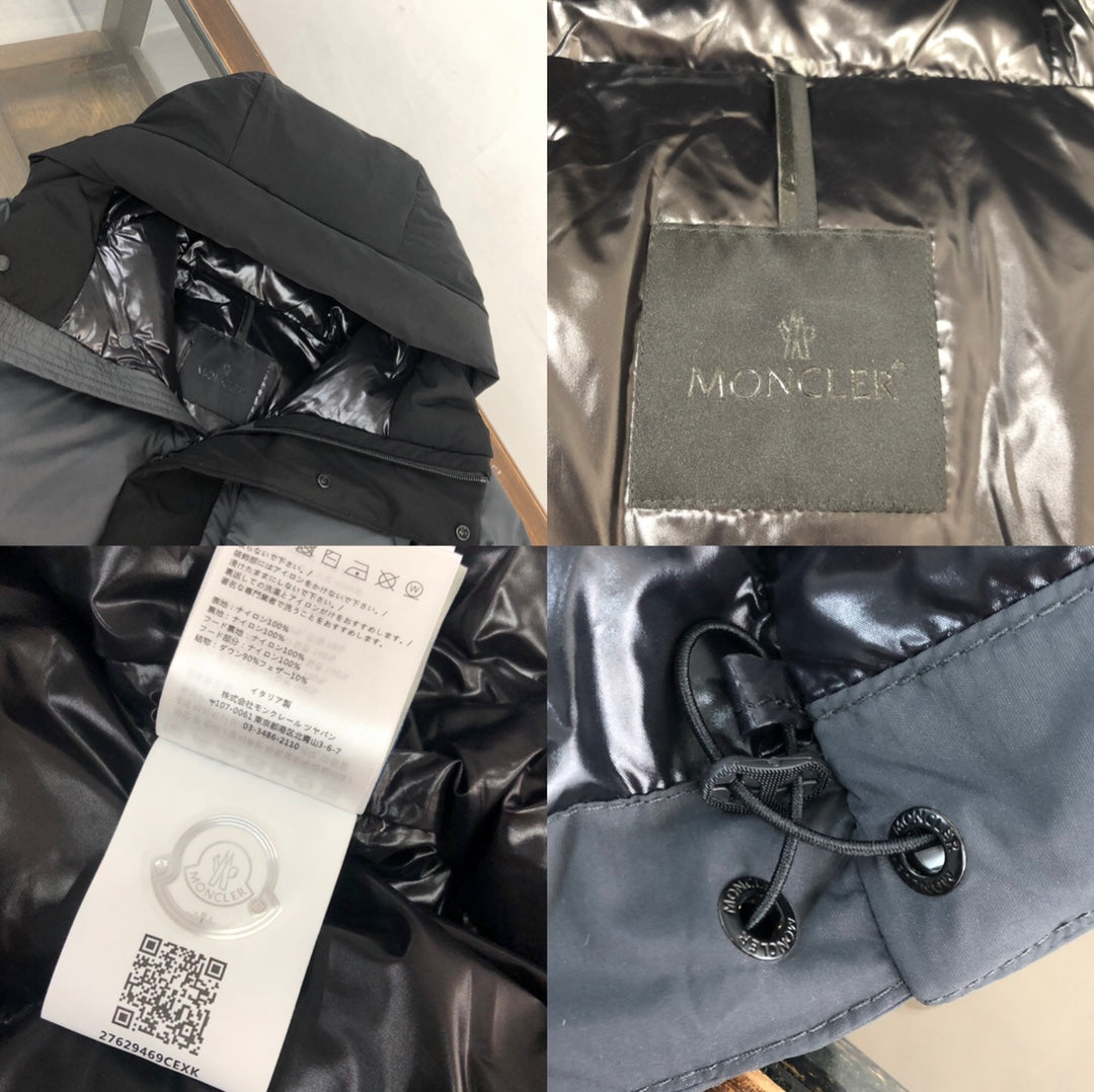 Moncler “Black Warrior” Limited Edition Down Jacket | Men’s Hooded Puffer Coat | Black / Off-White / Dark Gray | Sizes 1–5