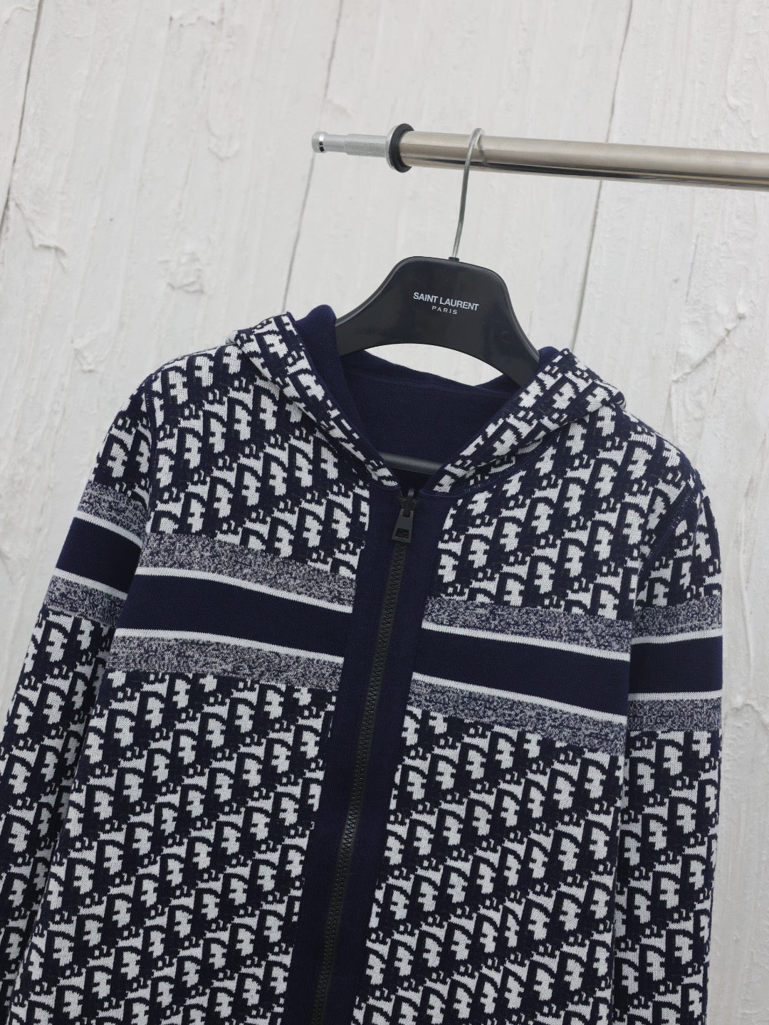 DIOR 2024 Autumn/Winter Reversible Cashmere Hooded Knit Jacket – Size 40-44
