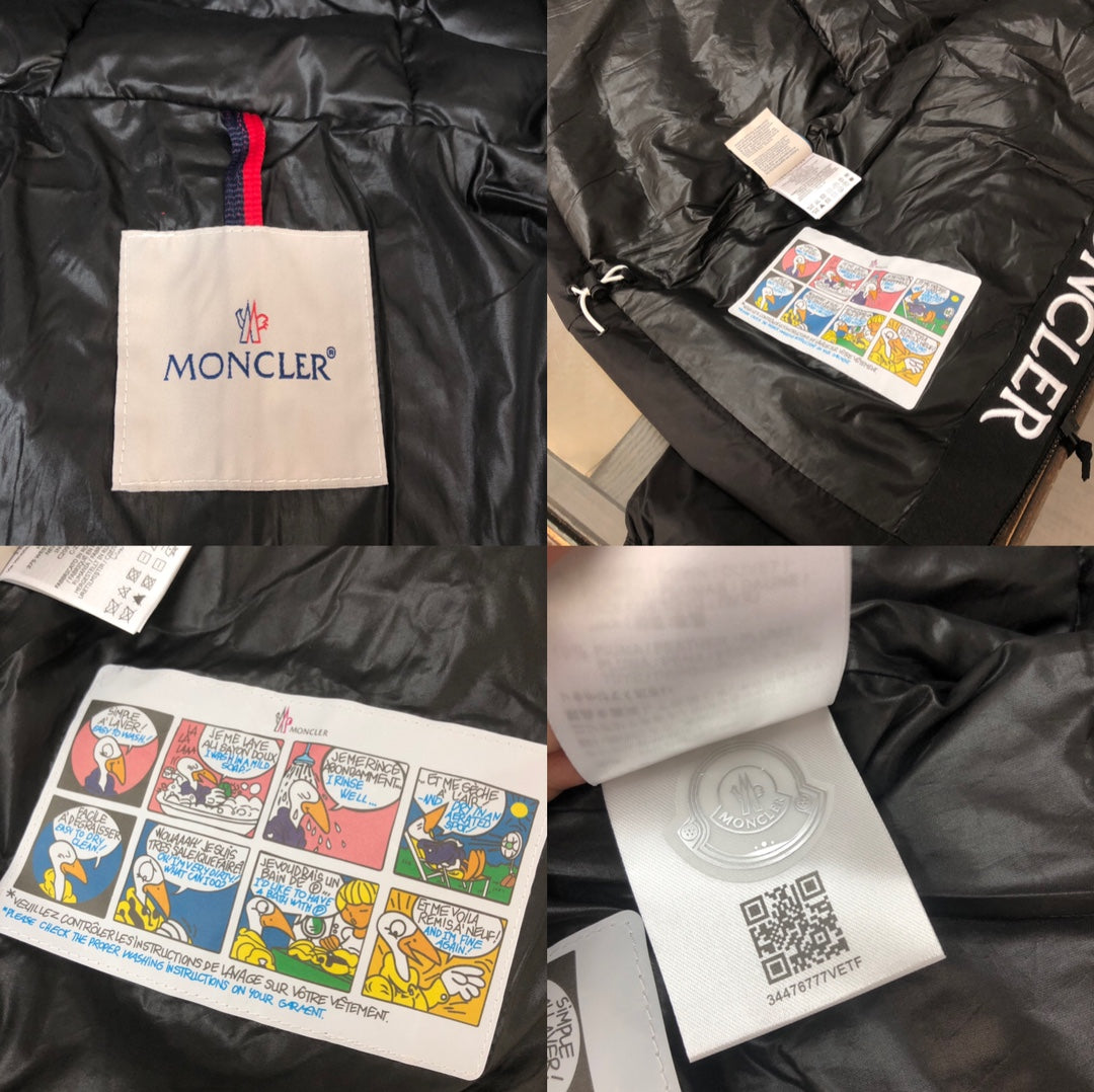 Moncler “Black Warrior” Limited Edition Down Jacket | Men’s Hooded Puffer Coat | Black / Off-White / Dark Gray | Sizes 1–5