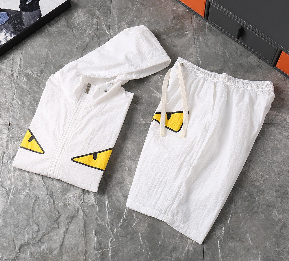 FENDI 2025 Spring/Summer Windbreaker & Shorts Set – Size M-3XL