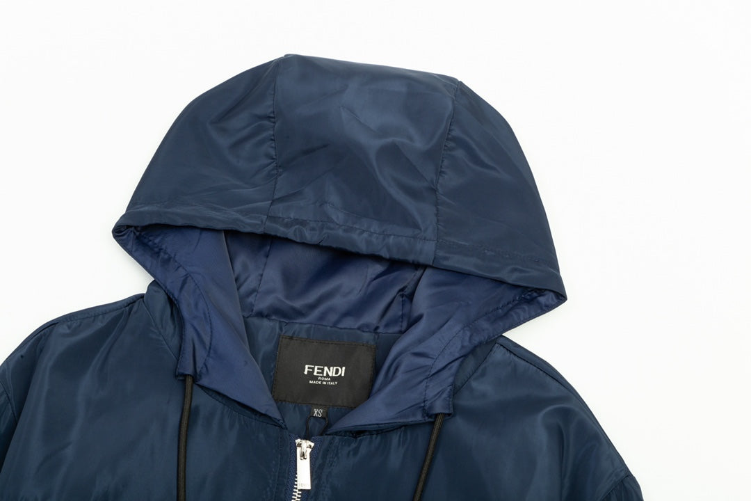 FENDI Double-Layer Patchwork Jacket – Premium Memory Fabric (XS–L, Blue)  📖 Product Description