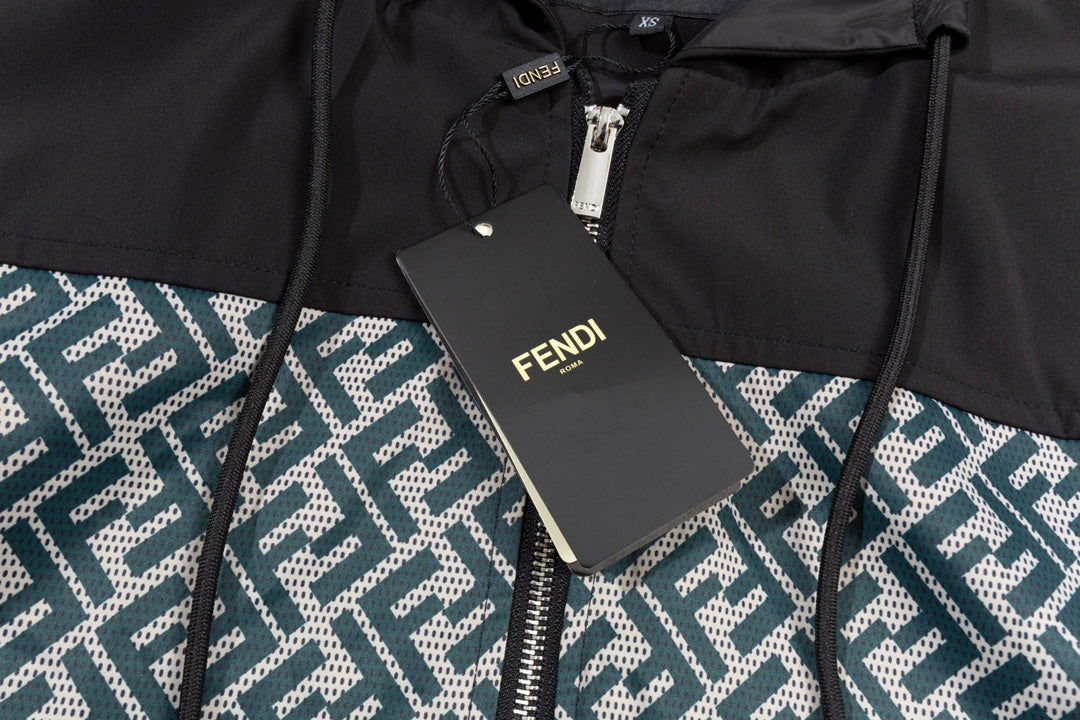 FENDI Double-Layer Patchwork Jacket – Premium Memory Fabric (XS–L)