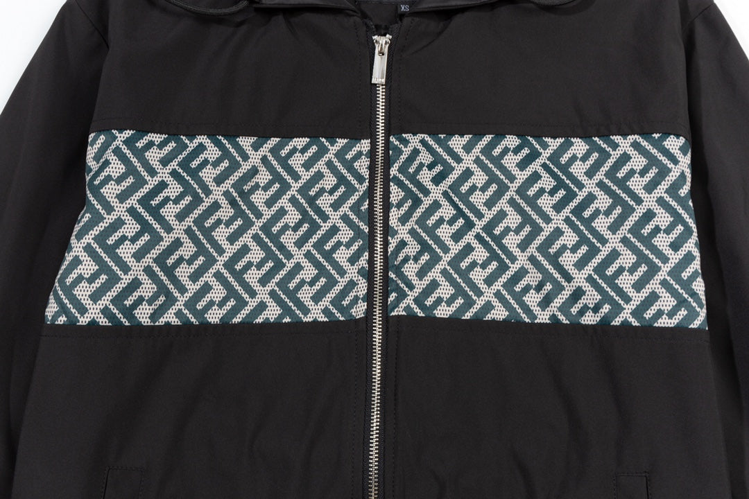 FENDI Double-Layer Patchwork Jacket – Premium Memory Fabric (XS–L)