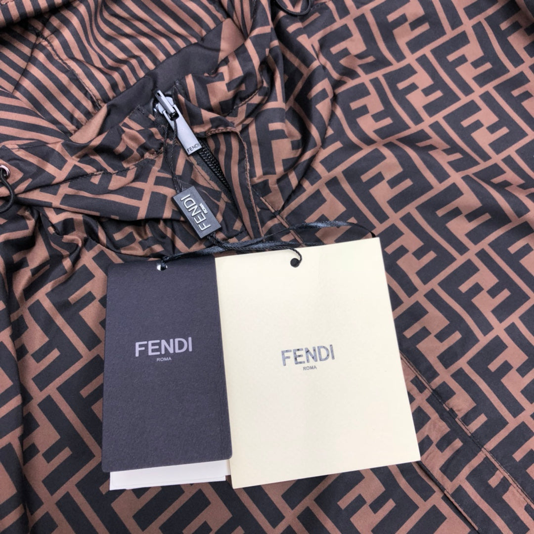 FENDI Reversible Padded Trench Jacket – Triple-Layer Waterproof Memory Fabric (Unisex, XS–L)