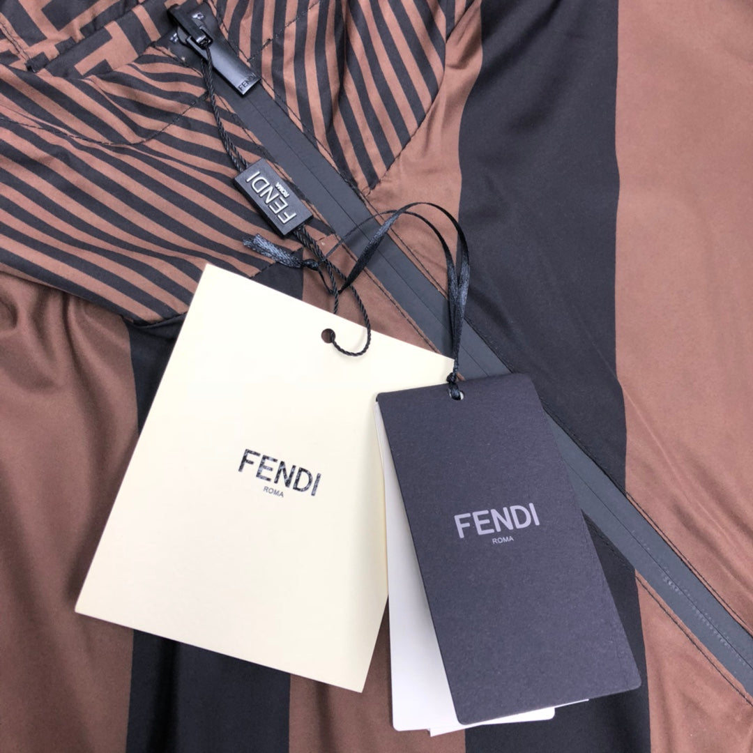 FENDI Reversible Padded Trench Jacket – Triple-Layer Waterproof Memory Fabric (Unisex, XS–L)