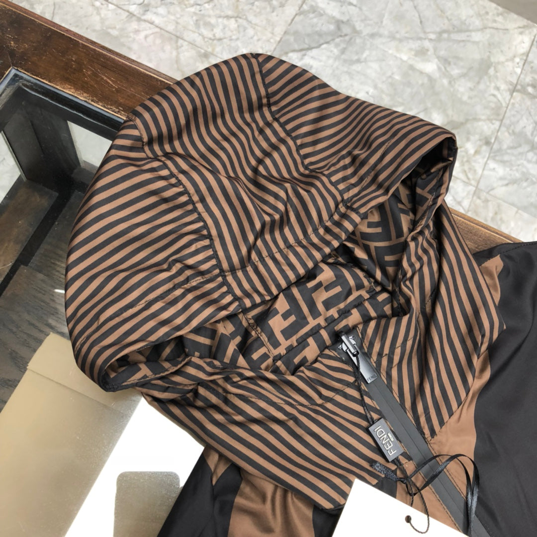 FENDI Reversible Padded Trench Jacket – Triple-Layer Waterproof Memory Fabric (Unisex, XS–L)