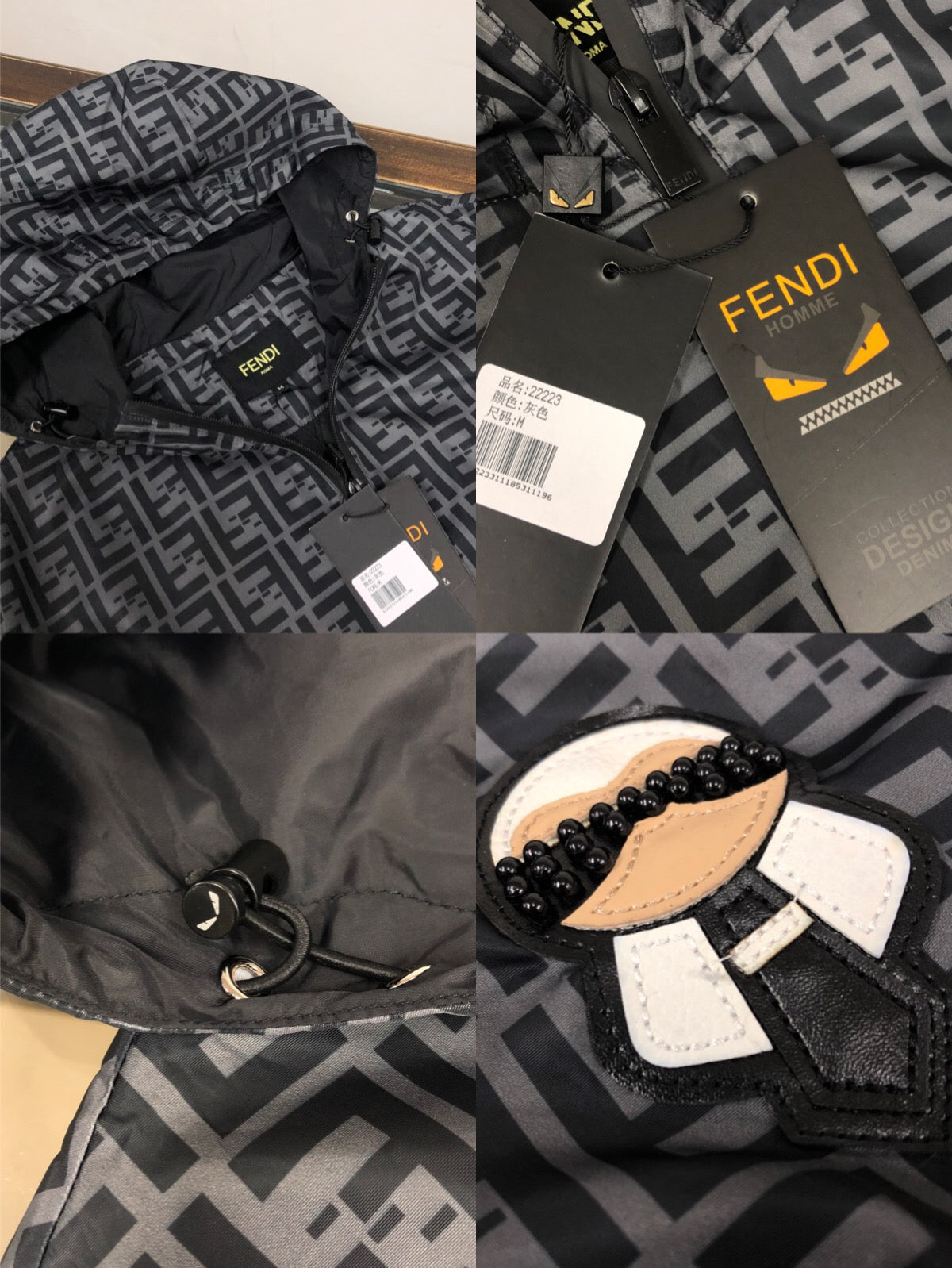 FENDI Karl Lagerfeld Series Hooded Jacket – FF Monogram Print (XS–L)