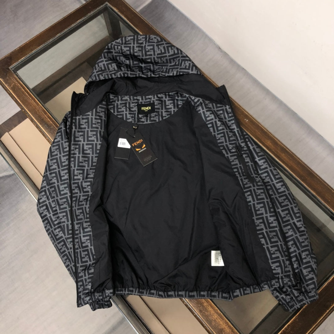 FENDI Karl Lagerfeld Series Hooded Jacket – FF Monogram Print (XS–L)