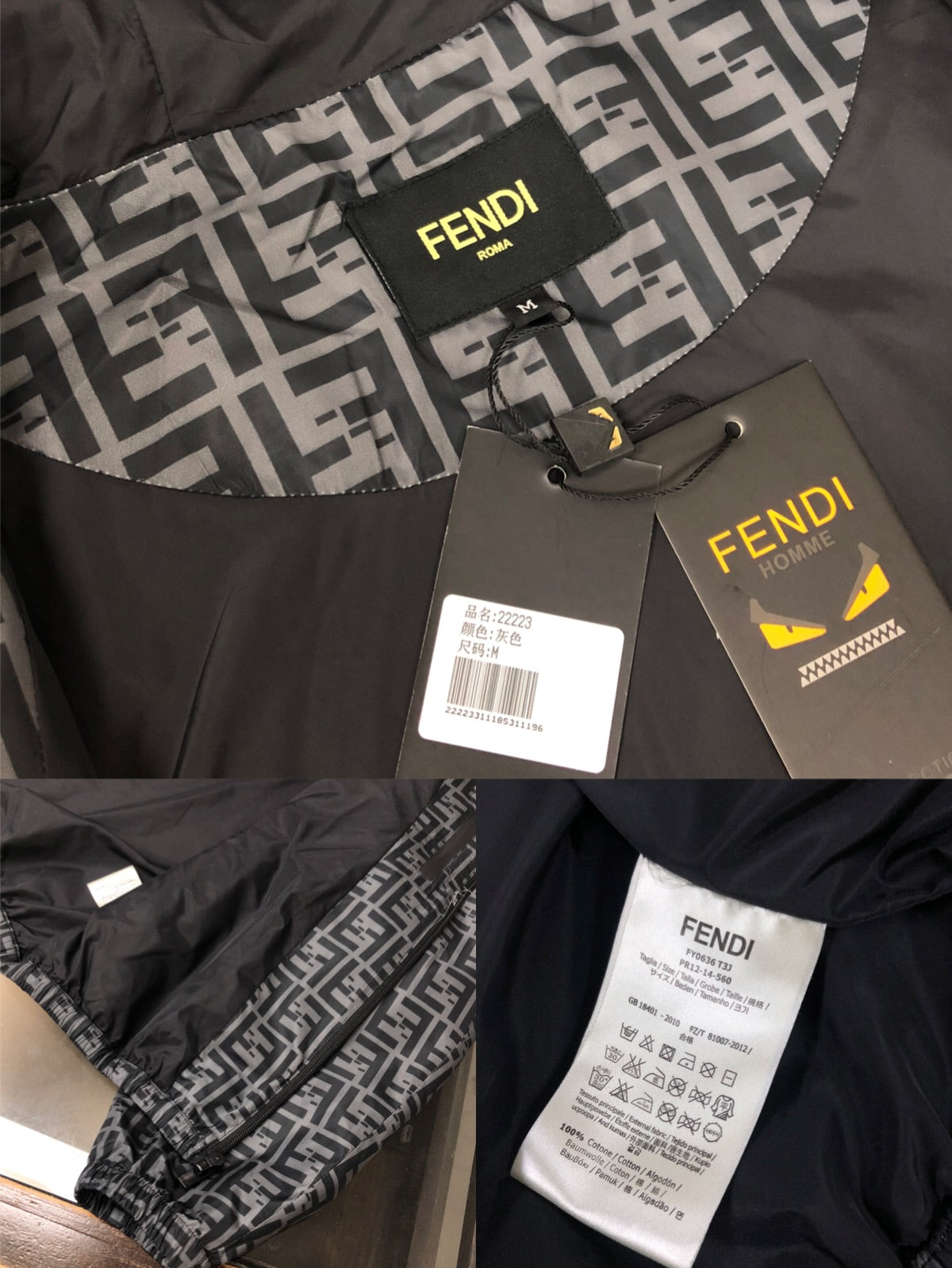 FENDI Karl Lagerfeld Series Hooded Jacket – FF Monogram Print (XS–L)