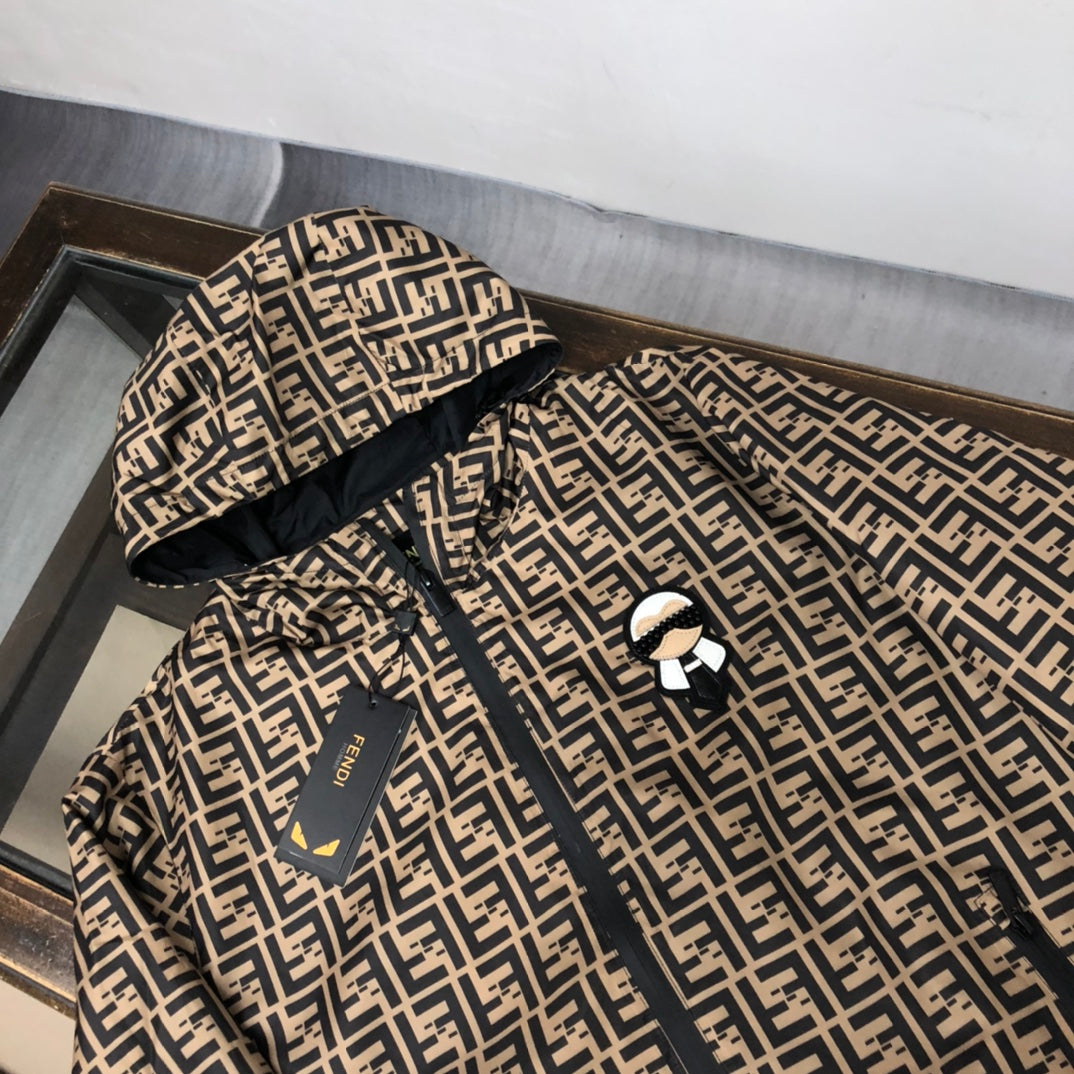 FENDI Karl Lagerfeld Series Hooded Jacket – FF Monogram Print (XS–L)