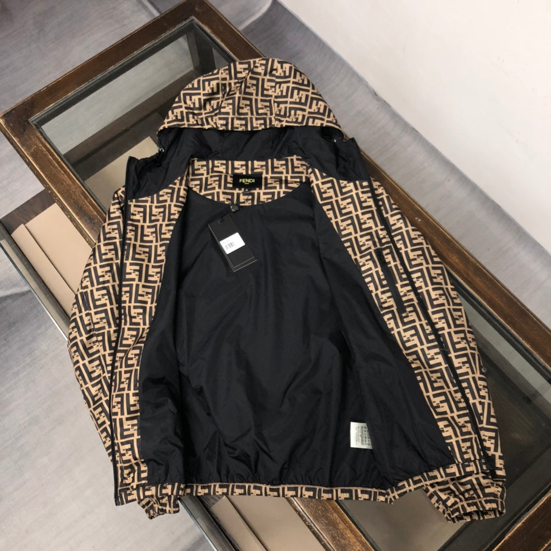 FENDI Karl Lagerfeld Series Hooded Jacket – FF Monogram Print (XS–L)