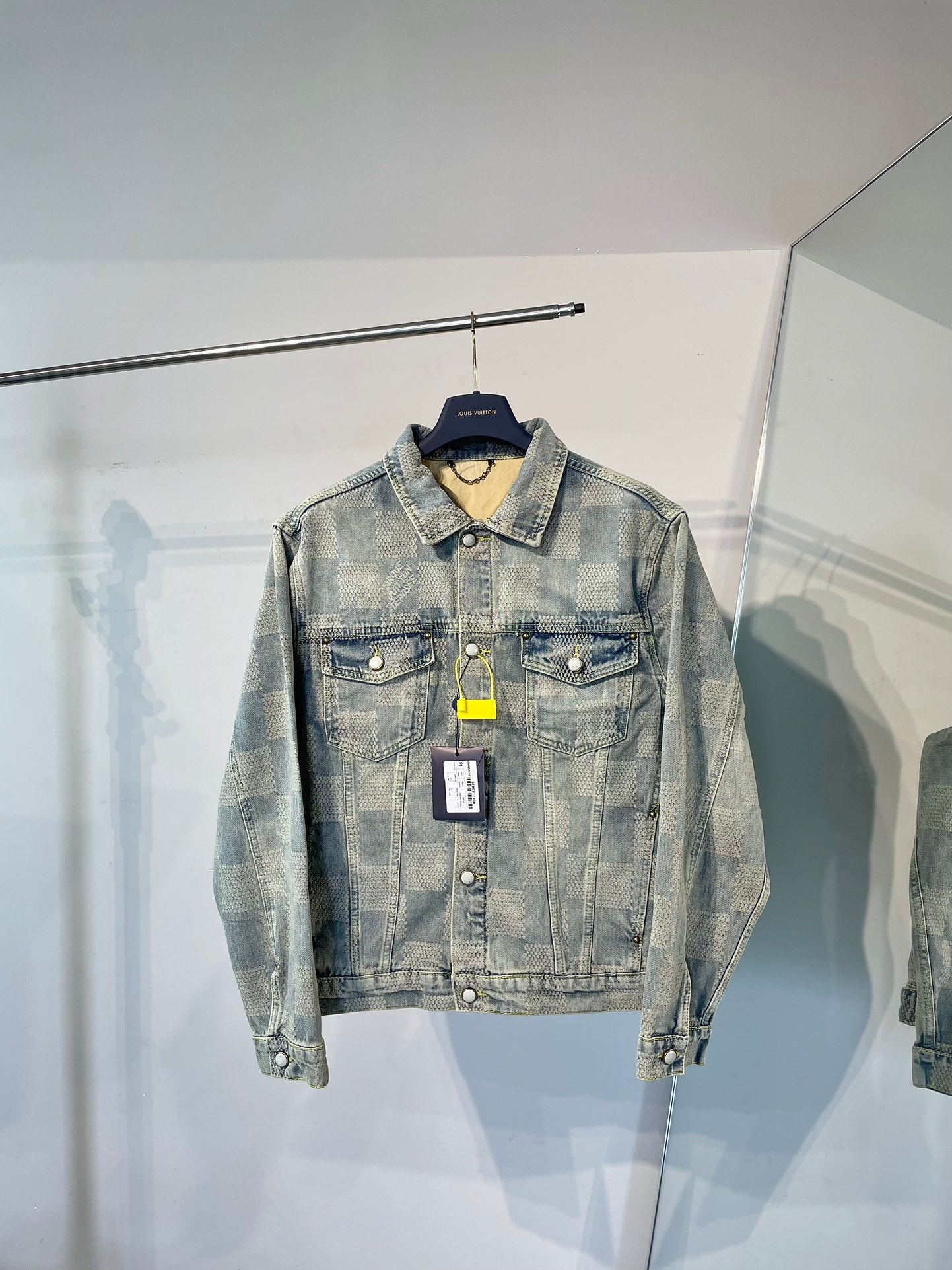 Louis Vuitton Distorted Damier Denim Jacket & Jeans Set | Limited FW24 Edition