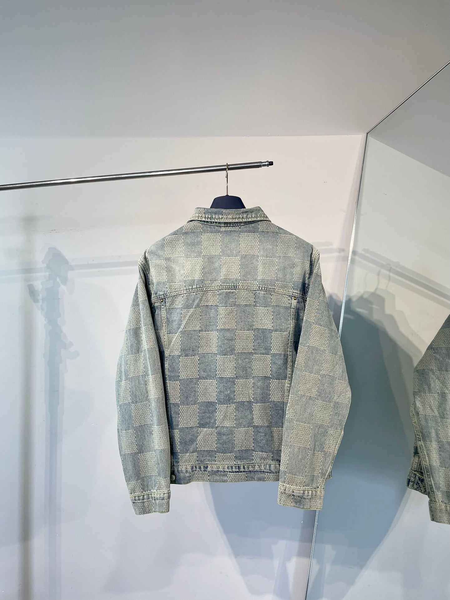 Louis Vuitton Distorted Damier Denim Jacket & Jeans Set | Limited FW24 Edition