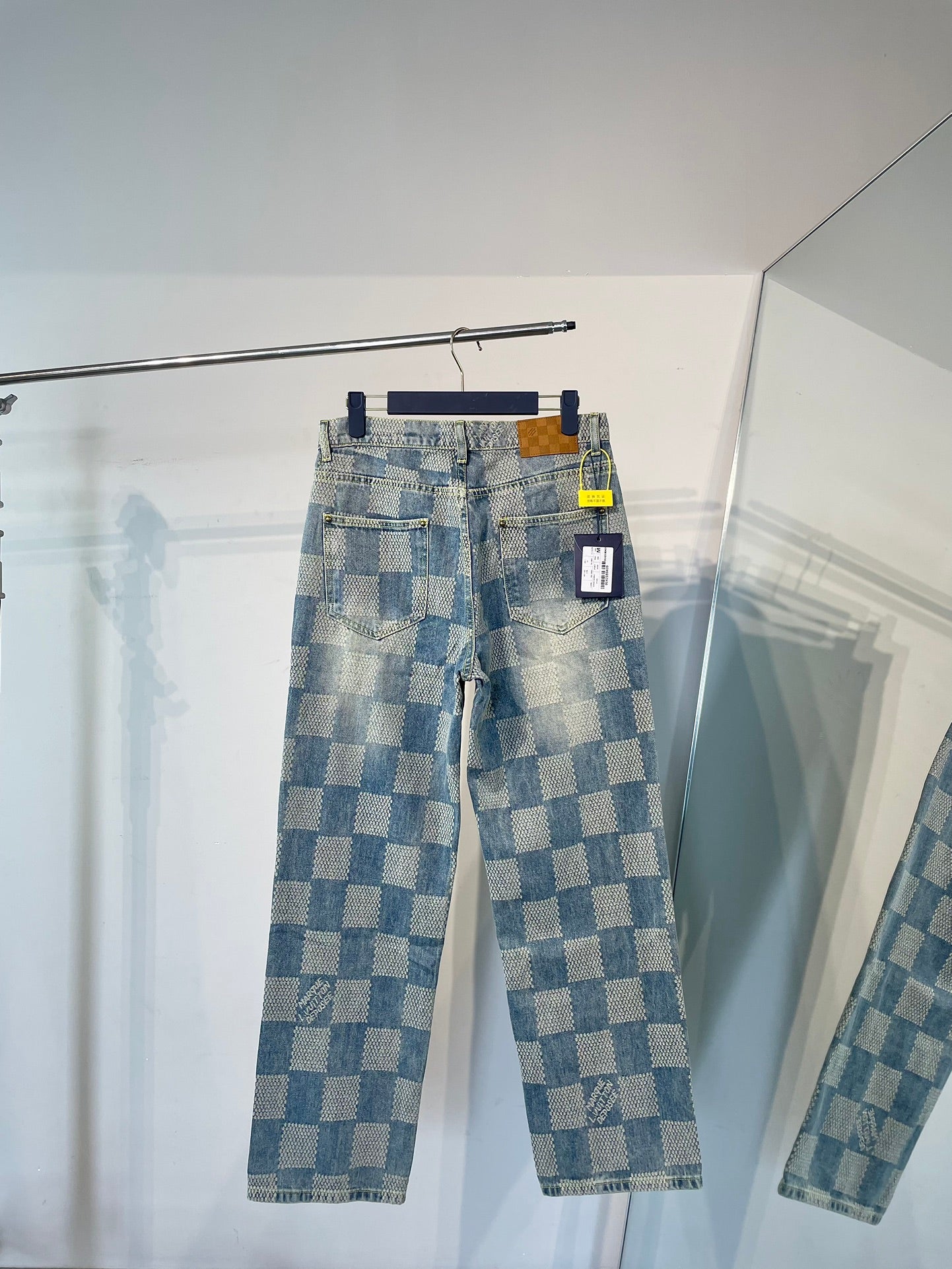 Louis Vuitton Distorted Damier Denim Jacket & Jeans Set | Limited FW24 Edition