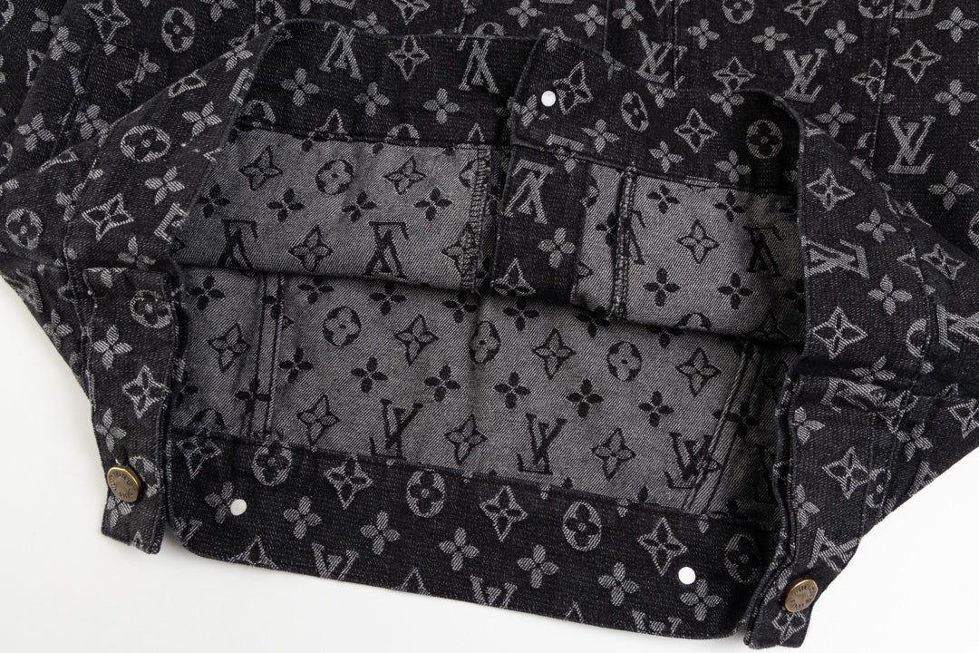 Louis Vuitton Monogram Embroidered Artist Edition Denim Jacket | Premium Replica