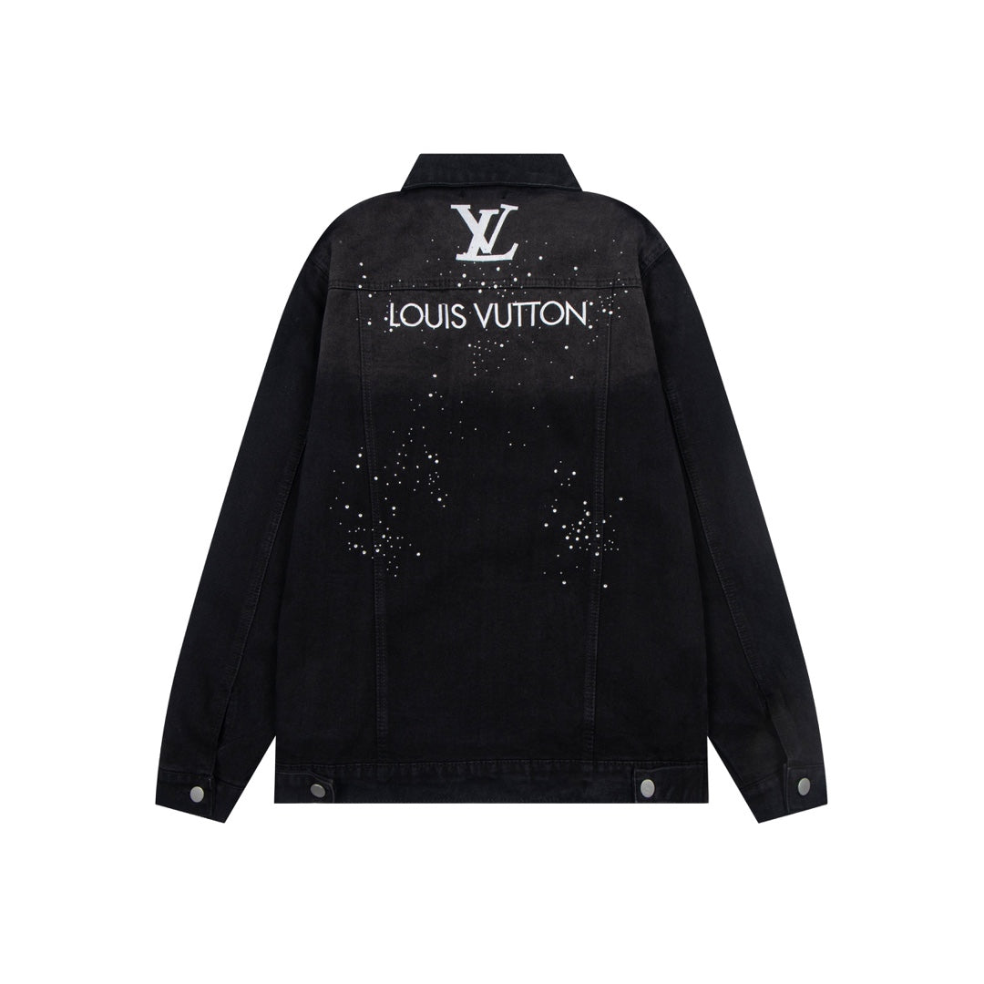 Louis Vuitton FW Collection “Starlight” Rhinestone Distressed Denim Jacket – Unisex