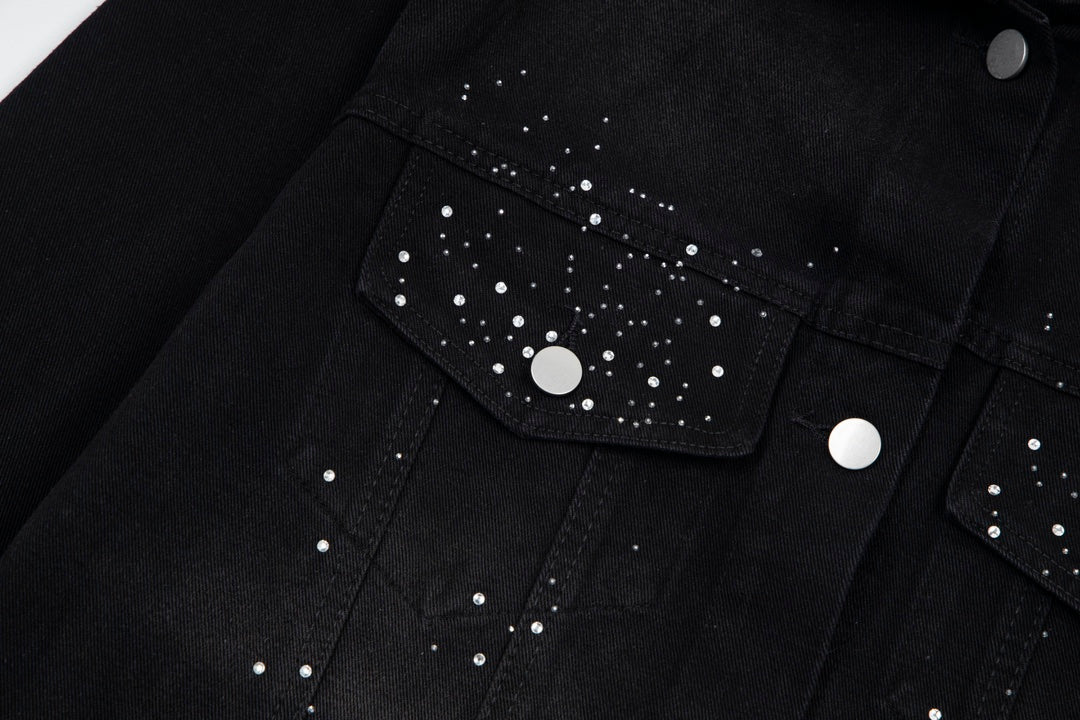 Louis Vuitton FW Collection “Starlight” Rhinestone Distressed Denim Jacket – Unisex