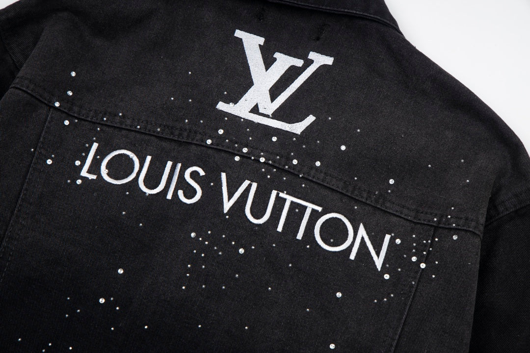 Louis Vuitton FW Collection “Starlight” Rhinestone Distressed Denim Jacket – Unisex