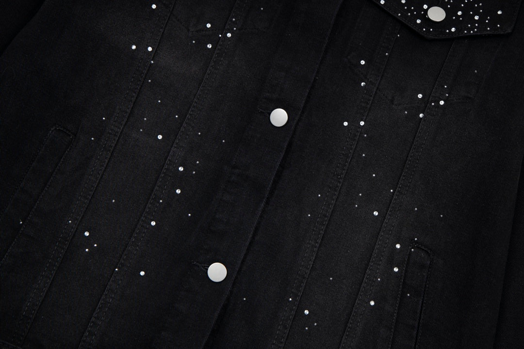 Louis Vuitton FW Collection “Starlight” Rhinestone Distressed Denim Jacket – Unisex