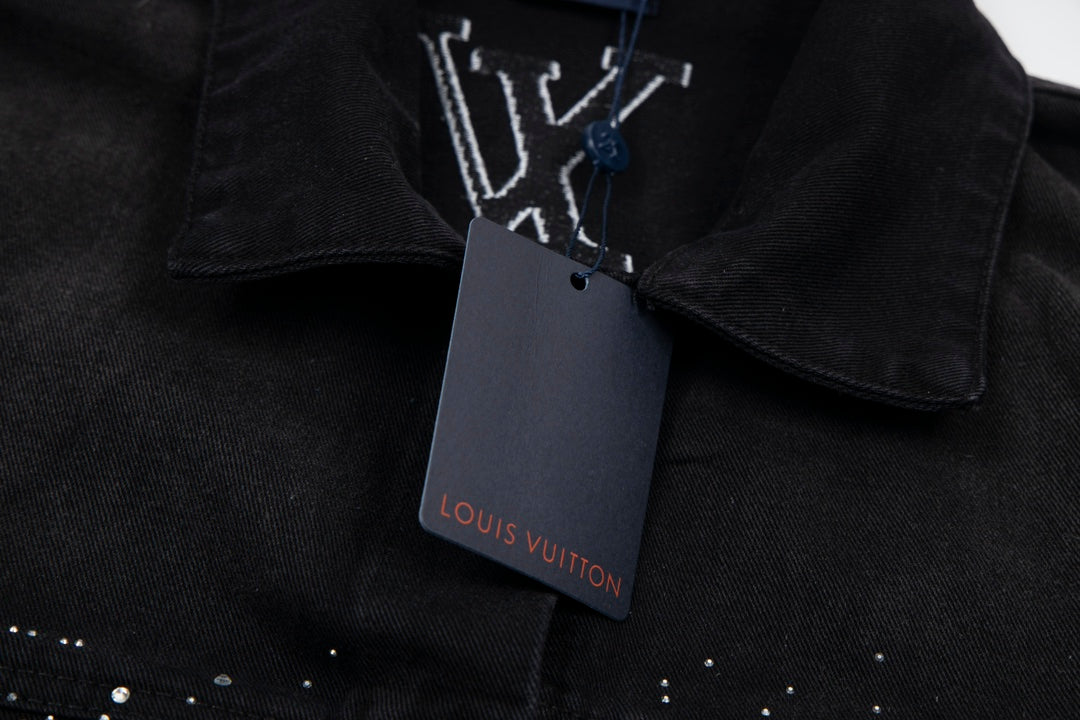 Louis Vuitton FW Collection “Starlight” Rhinestone Distressed Denim Jacket – Unisex