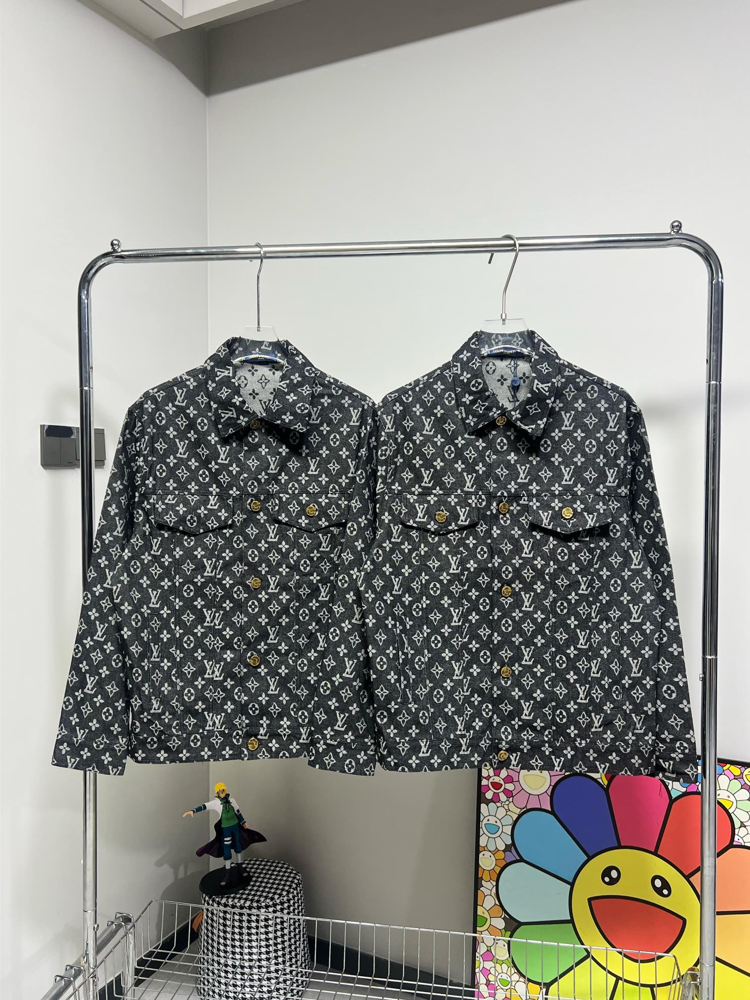 Louis Vuitton “V Signature” Embroidered Jacquard Denim Jacket – Unisex