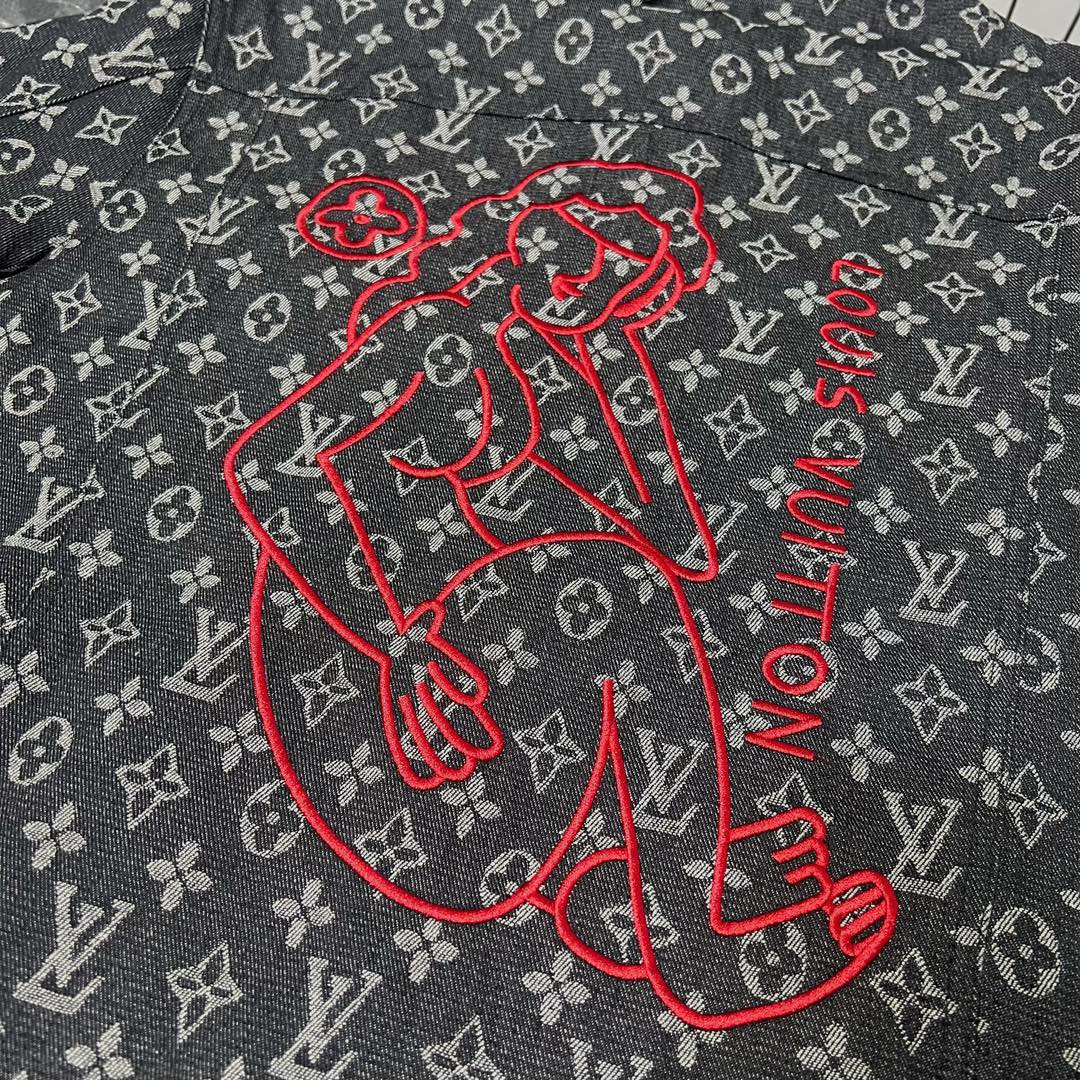 Louis Vuitton “V Signature” Embroidered Jacquard Denim Jacket – Unisex