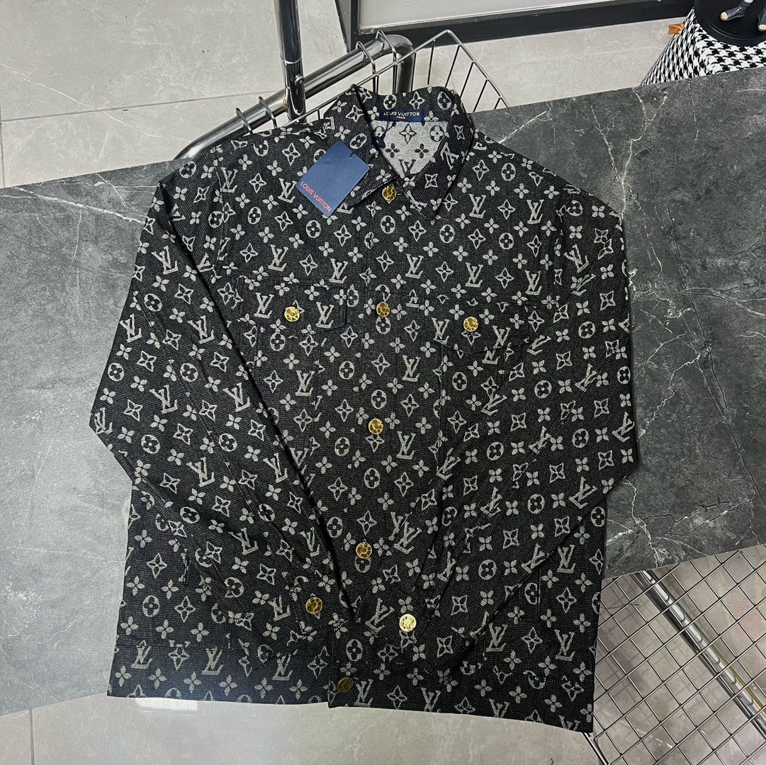 Louis Vuitton “V Signature” Embroidered Jacquard Denim Jacket – Unisex