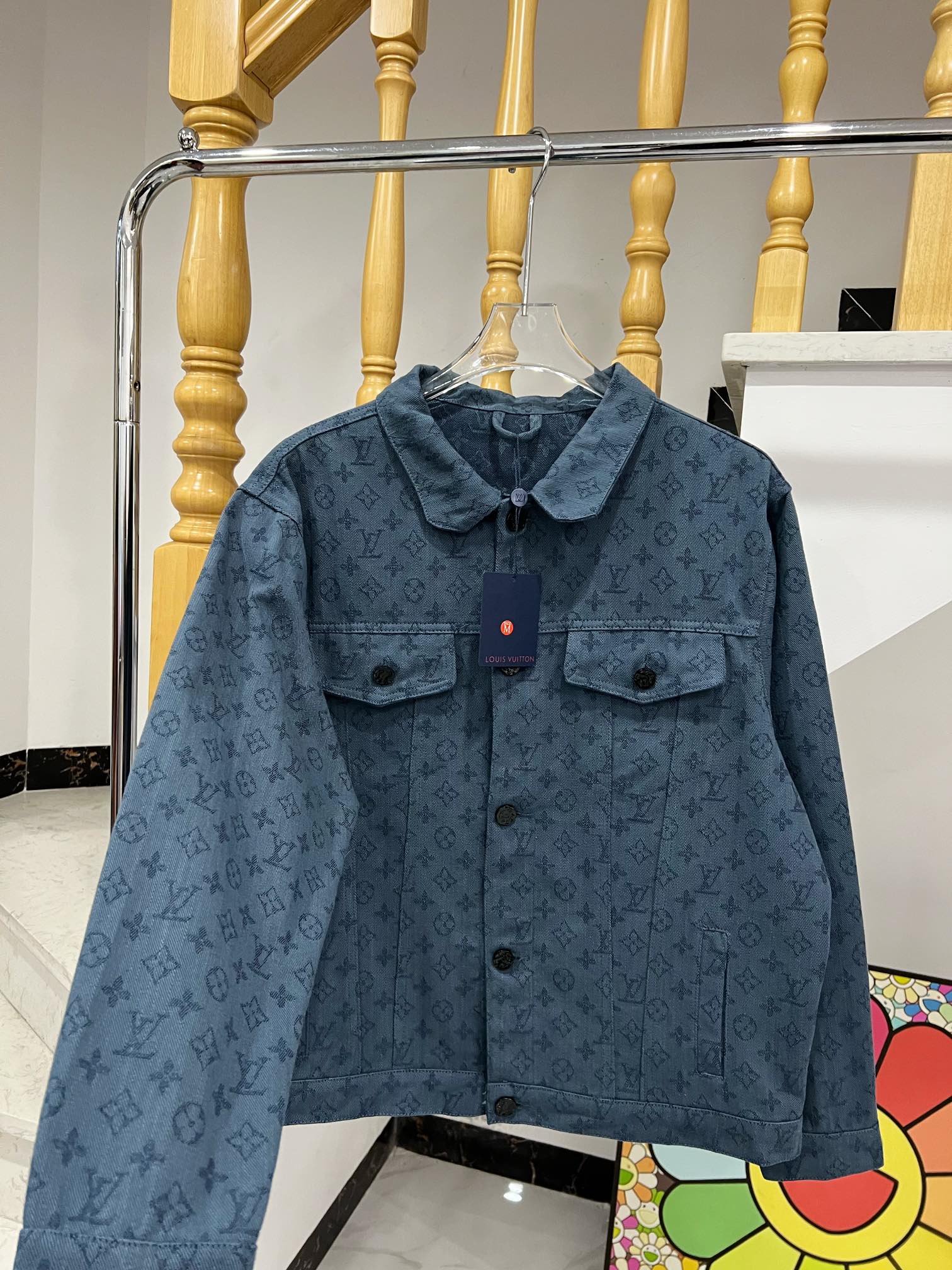 Louis Vuitton Monogram Jacquard Denim Jacket – Unisex Oversized Fit