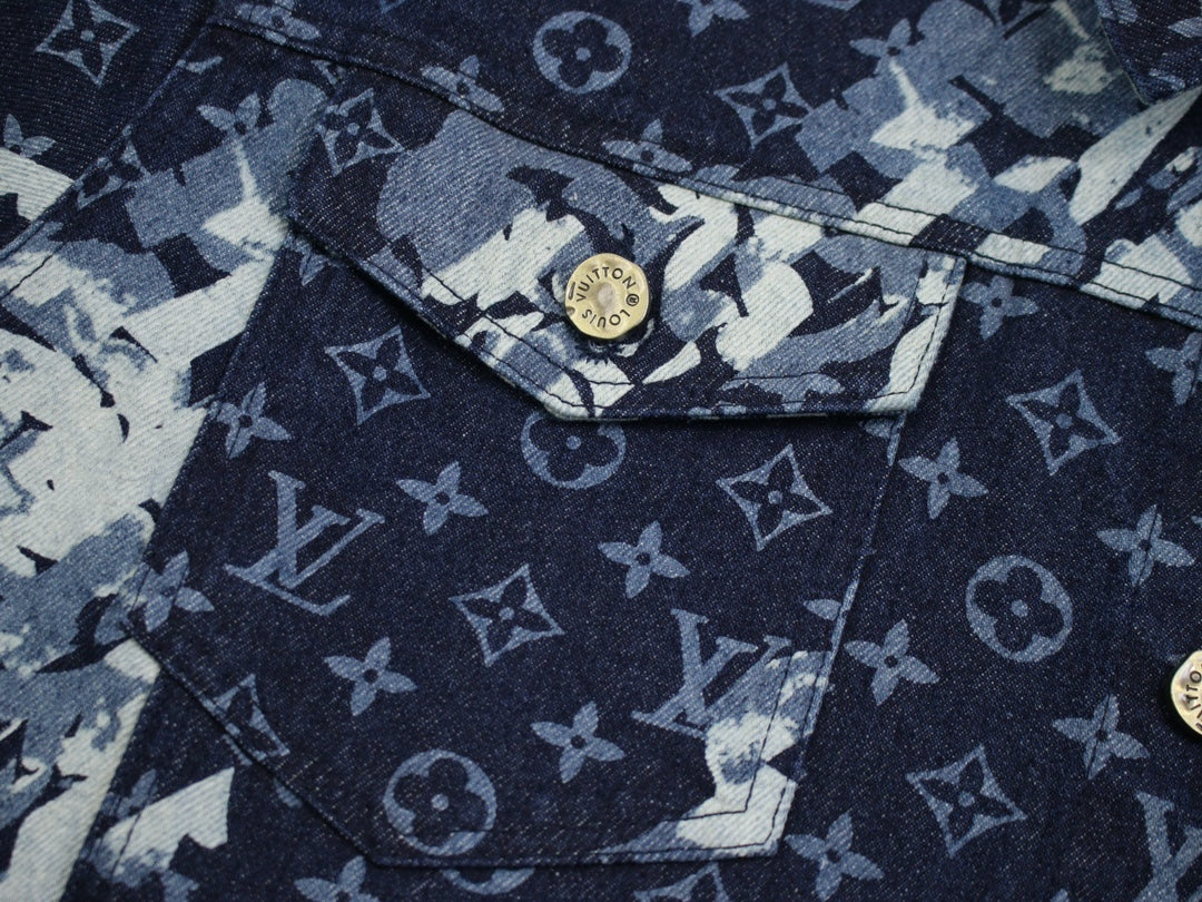 High-End Louis Vuitton Monogram Jacquard Denim Jacket – Unisex Premium Edition