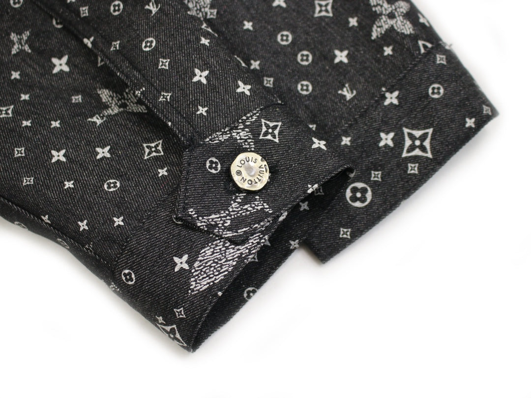 High-End Louis Vuitton 24SS Starry Monogram Logo Denim Jacket – Unisex Limited Edition