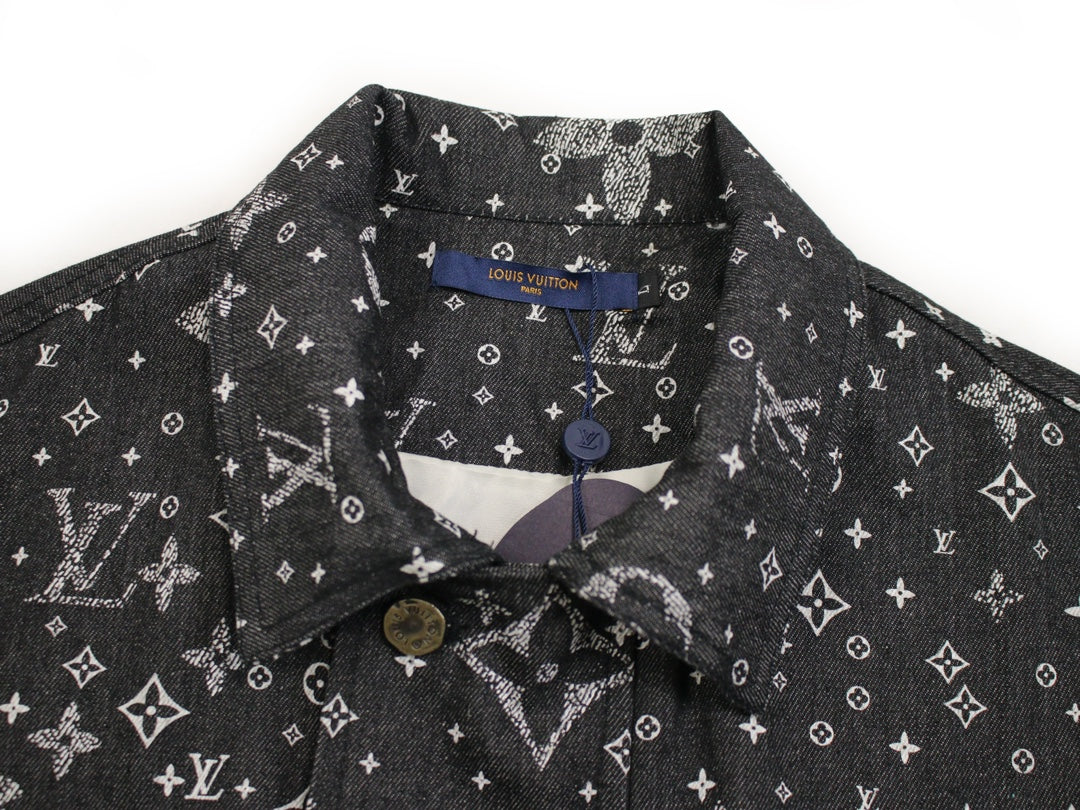 High-End Louis Vuitton 24SS Starry Monogram Logo Denim Jacket – Unisex Limited Edition